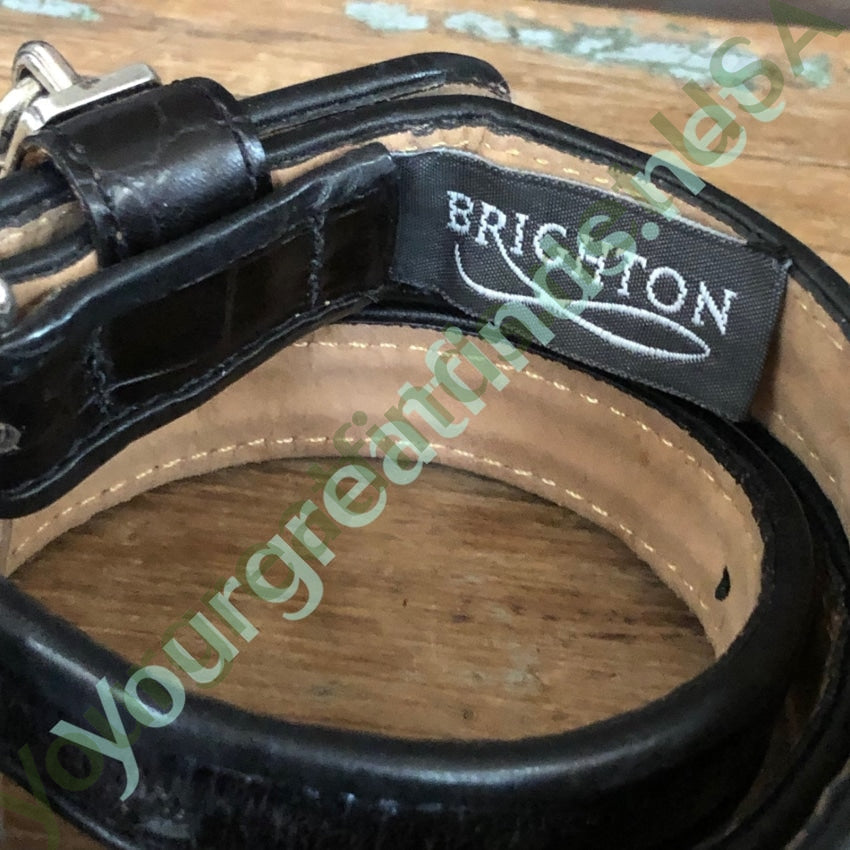 Vintage Brighton Black Leather Belt with Cute Little Lock - Stylish Adjustable Waist Belt for Women | Perfect for Jeans, Dresses & Casual Outfits