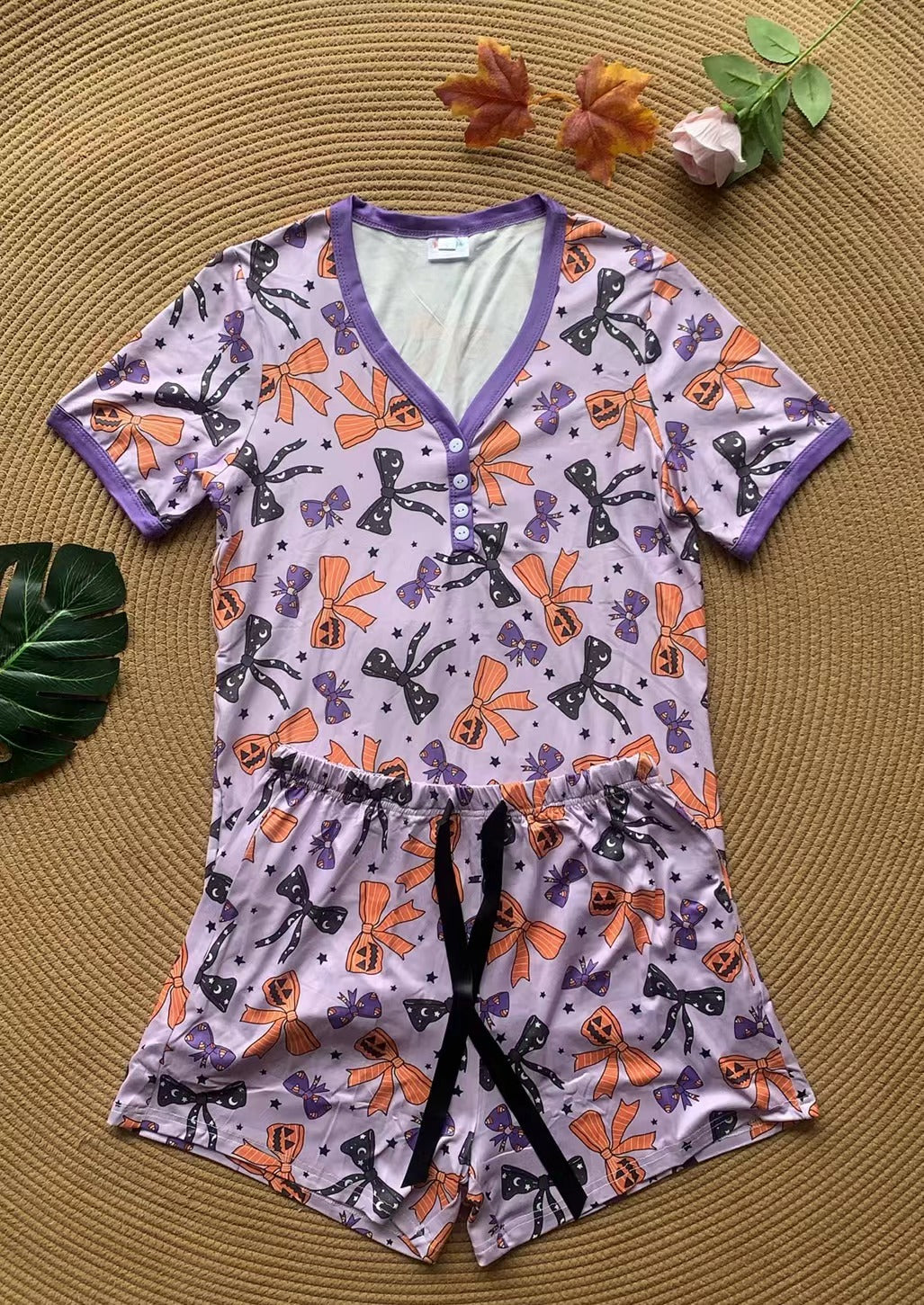 Halloween Pajama Short Set - 5 Cute Print Styles for Women & Kids | Cozy Sleepwear for Halloween Parties & Family Matching Outfits