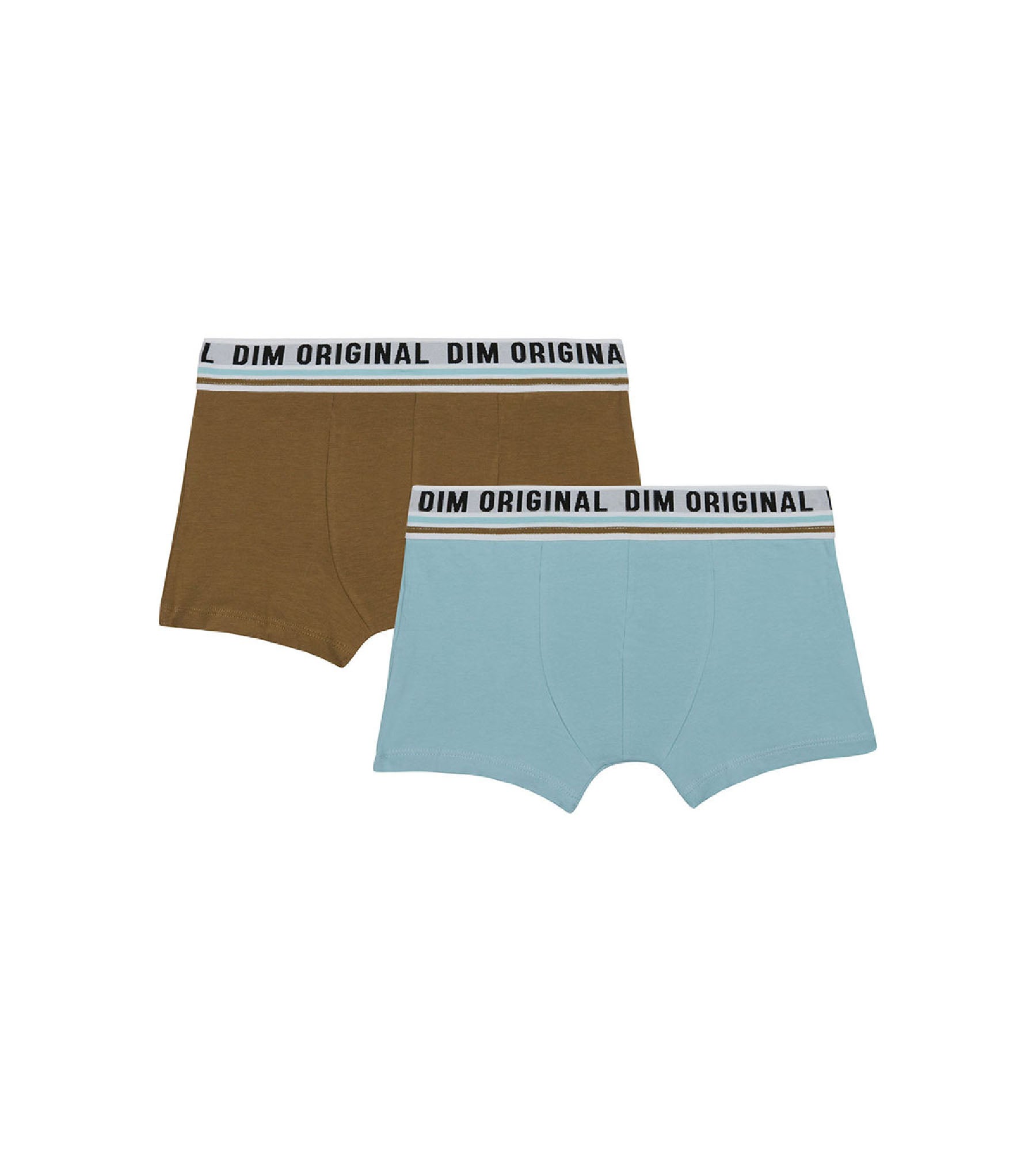 2 Pack Retro Waistband Cotton Stretch Boxer Briefs for Men - Blue & Brown - Comfortable Underwear for Daily Wear & Active Lifestyles