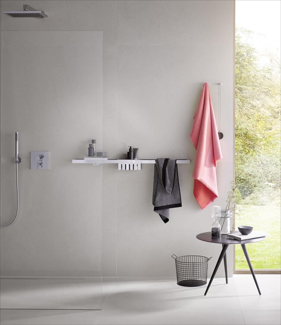 Chrome Shower Basket for Railing - No Drilling Required, 39mm Deep Bathroom Organizer - Perfect for Small Bathrooms & Space-Saving Storage