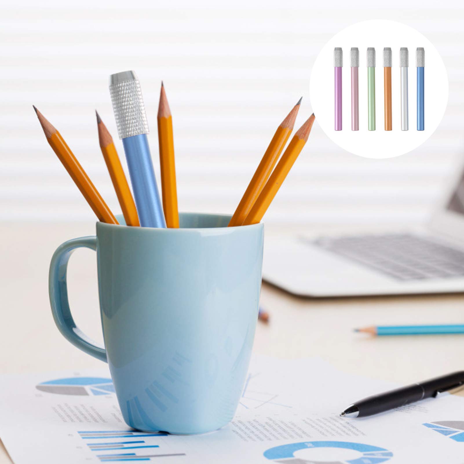 6-Piece Metal Brush Extender Set for Office Books - Perfect for Organizing, Filing, and Document Storage