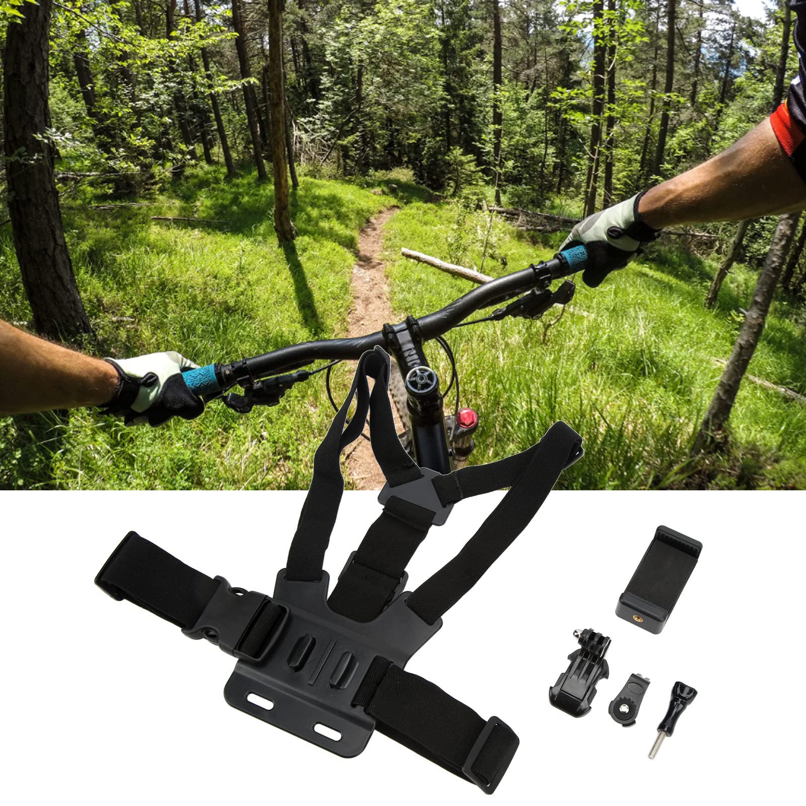 Adjustable Phone Chest Mount Harness for POV Action Camera & Smartphone - Compatible with iPhone, Samsung, GoPro - Perfect for Hiking, Cycling, Vlogging & Hands-Free Recording