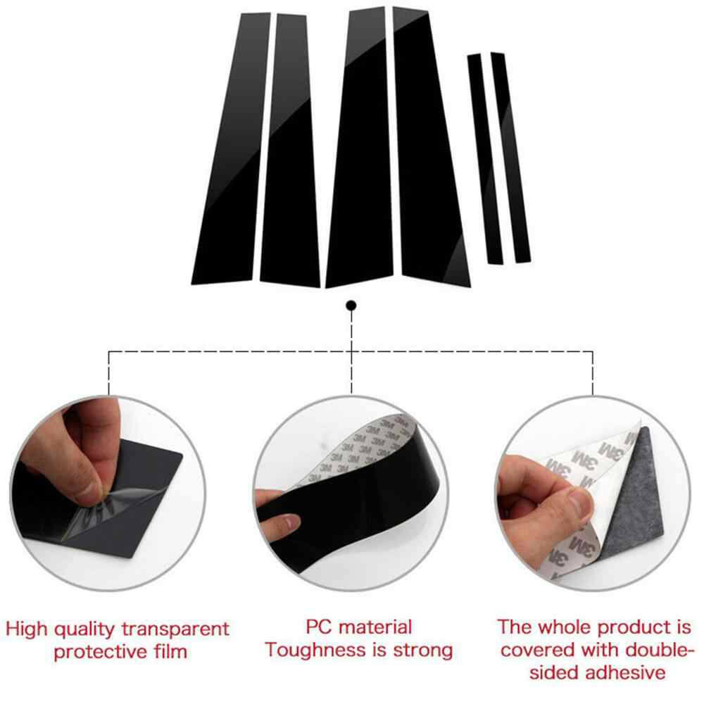 6Pcs Car Window B Pillar Post Trim Compatible with 2006-2020 Honda Civic - Black Exterior Door Pillar Covers for Enhanced Style & Protection (Perfect for Car Detailing & Customization)