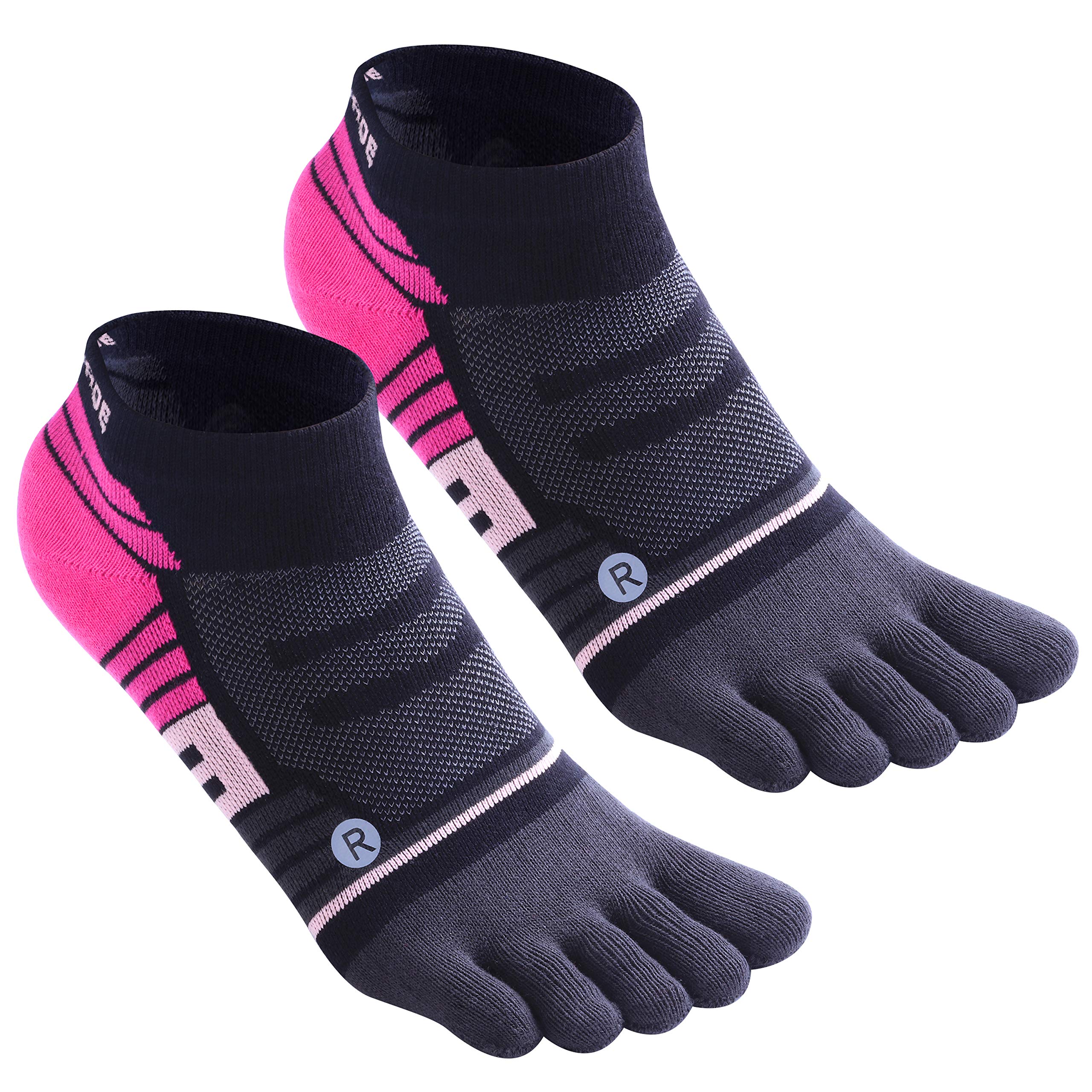 Breathable 5-Toe No Show Ankle Socks for Men & Women - Low Cut Running Compression Socks for Sports, Yoga & Daily Wear