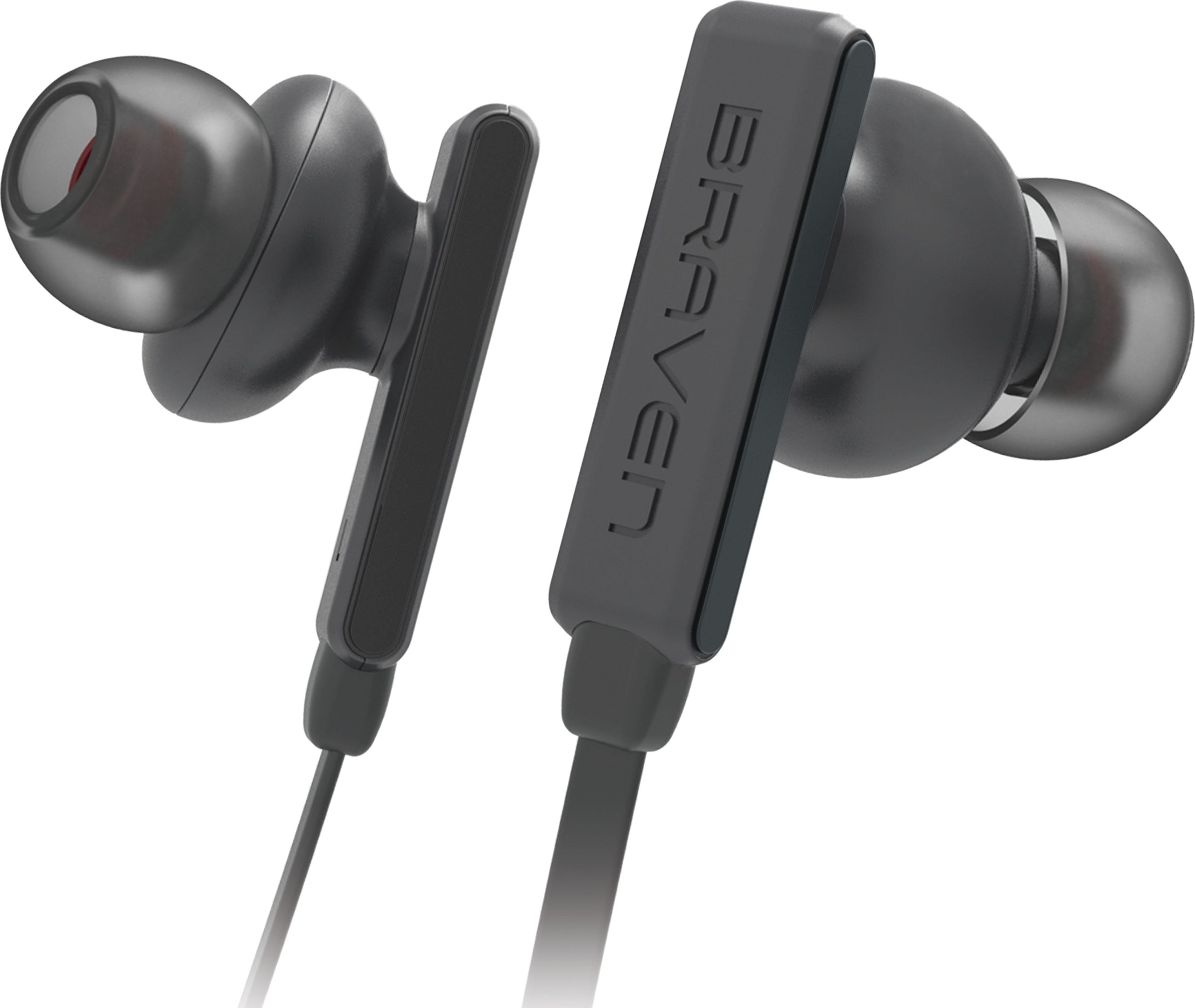 Braven Flye Sport Bluetooth Earbuds Wireless Headphones - Grey/Red - Sweatproof & Secure Fit for Running, Gym, Workout & Outdoor Activities