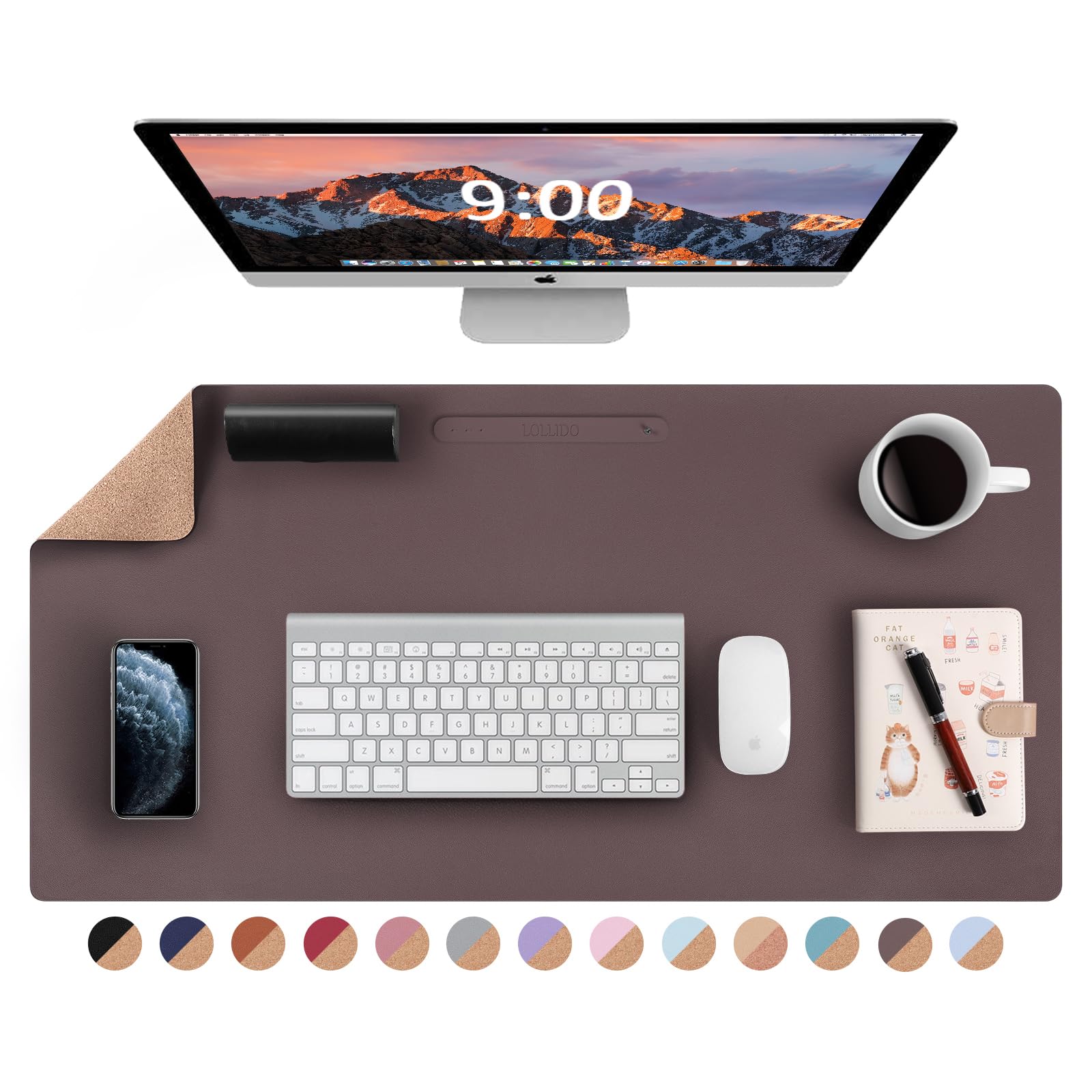 Natural Cork & Leather Dual-Sided Desk Pad - 24