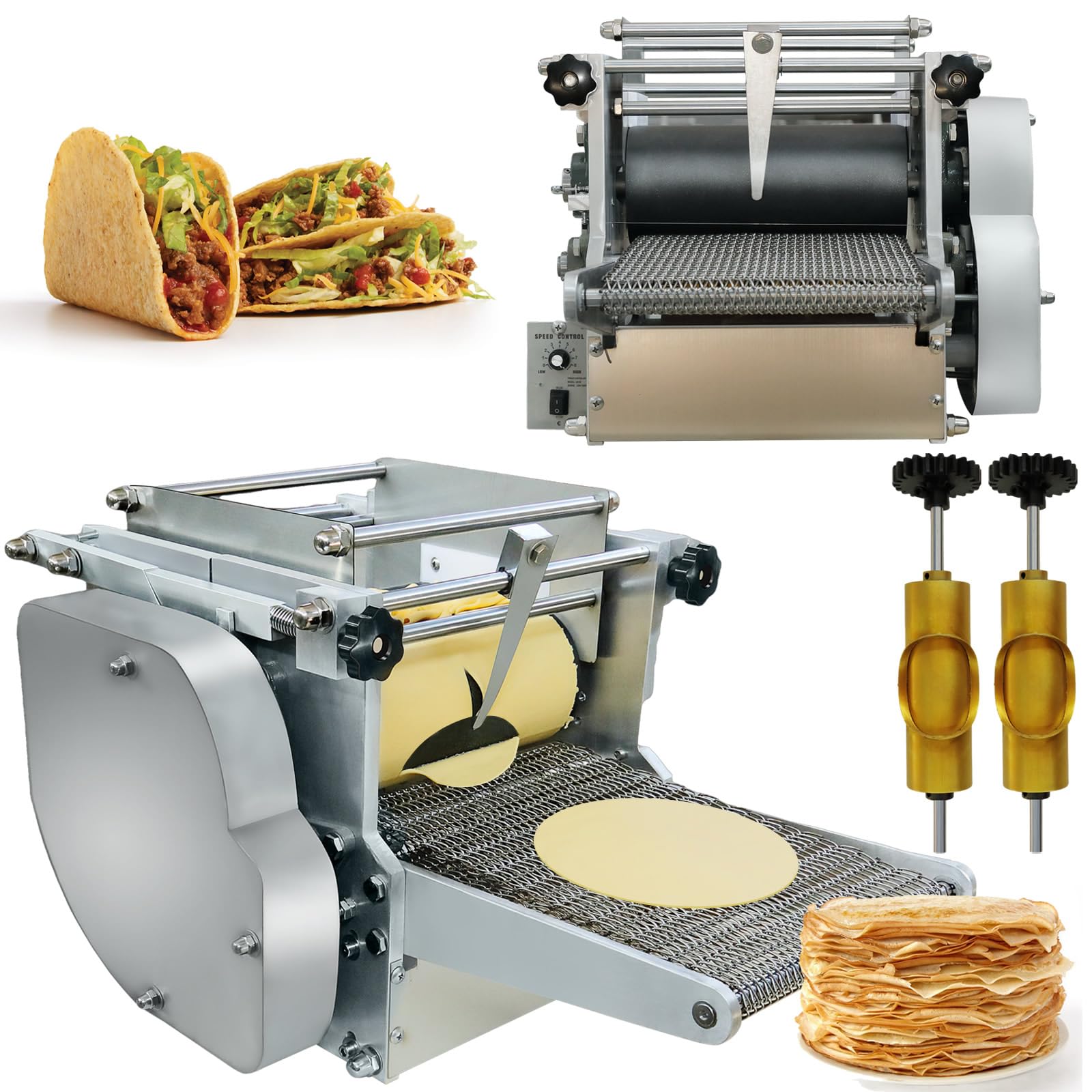 Commercial Automatic Tortilla Press Machine - Nonstick Electric Corn Tortilla Maker for Mexican Flatbread (4