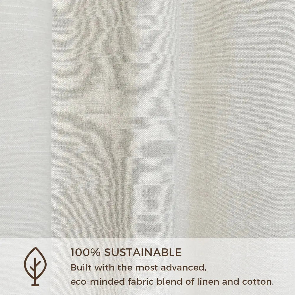 Luxury Linen Cotton Pleated Curtains - Blackout Drapes for Living Room & Bedroom - Elegant Home Decor Window Treatments