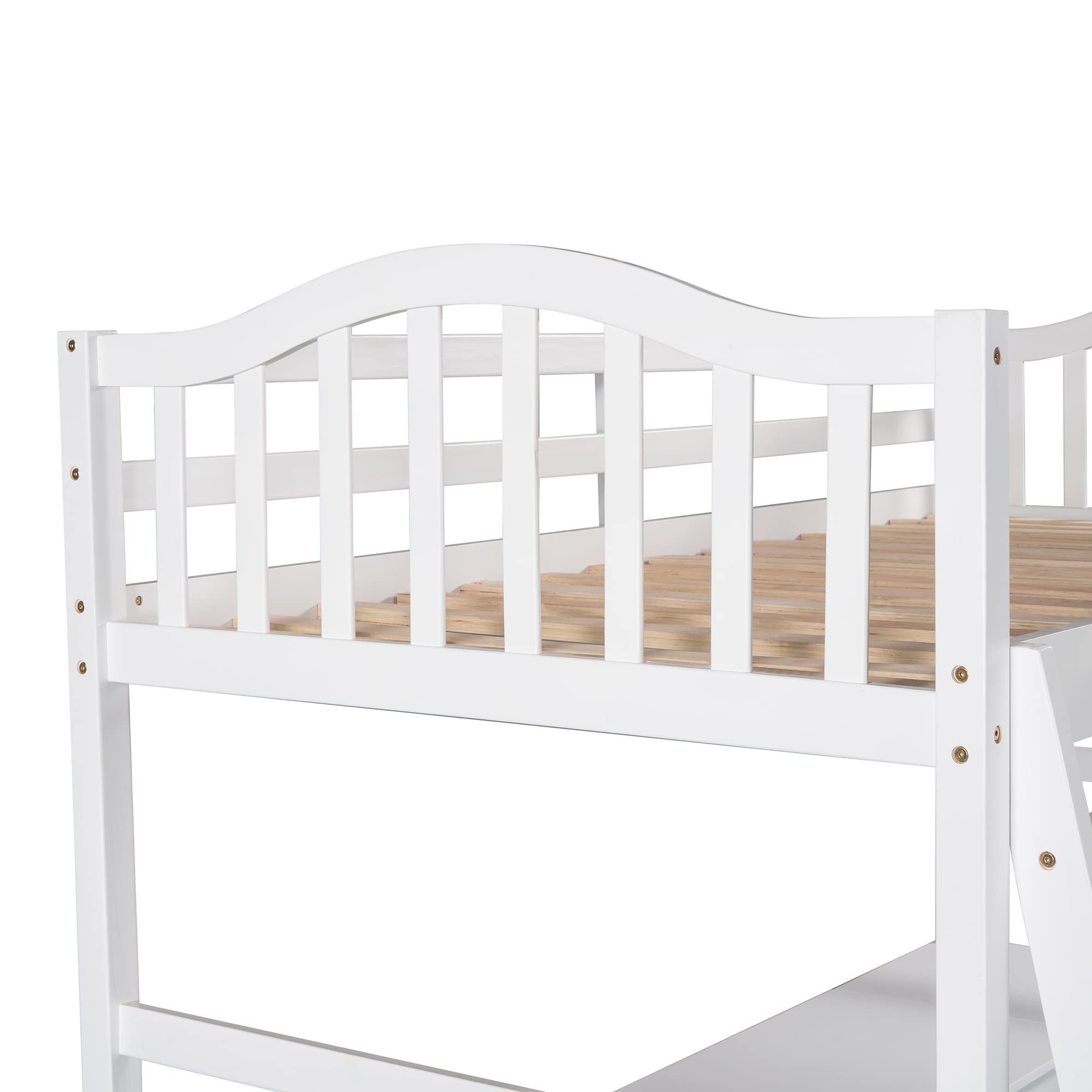 Harper & Bright Designs Wooden Twin Loft Bed with Desk, Drawers & Storage Shelves - Space-Saving Kids Bedroom Furniture for Small Rooms - Perfect Study & Sleep Solution for Boys, Girls, Teens & Adults (White)