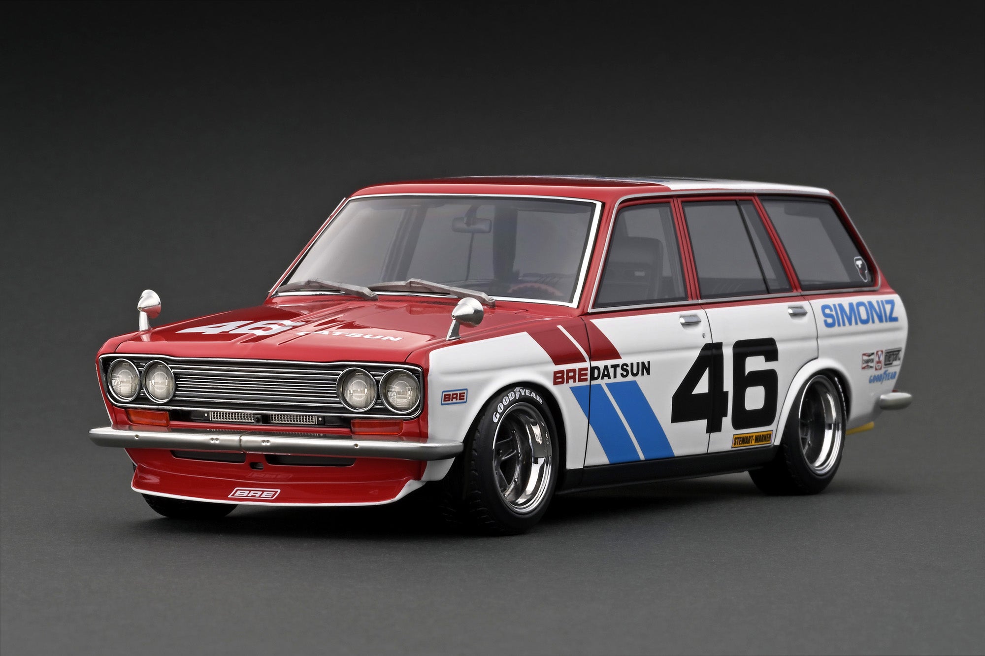 1/18 Scale Datsun Bluebird 510 Wagon BRE Model Car by Tarmac Works - Collectible Diecast Replica for Car Enthusiasts & Display in Home/Office