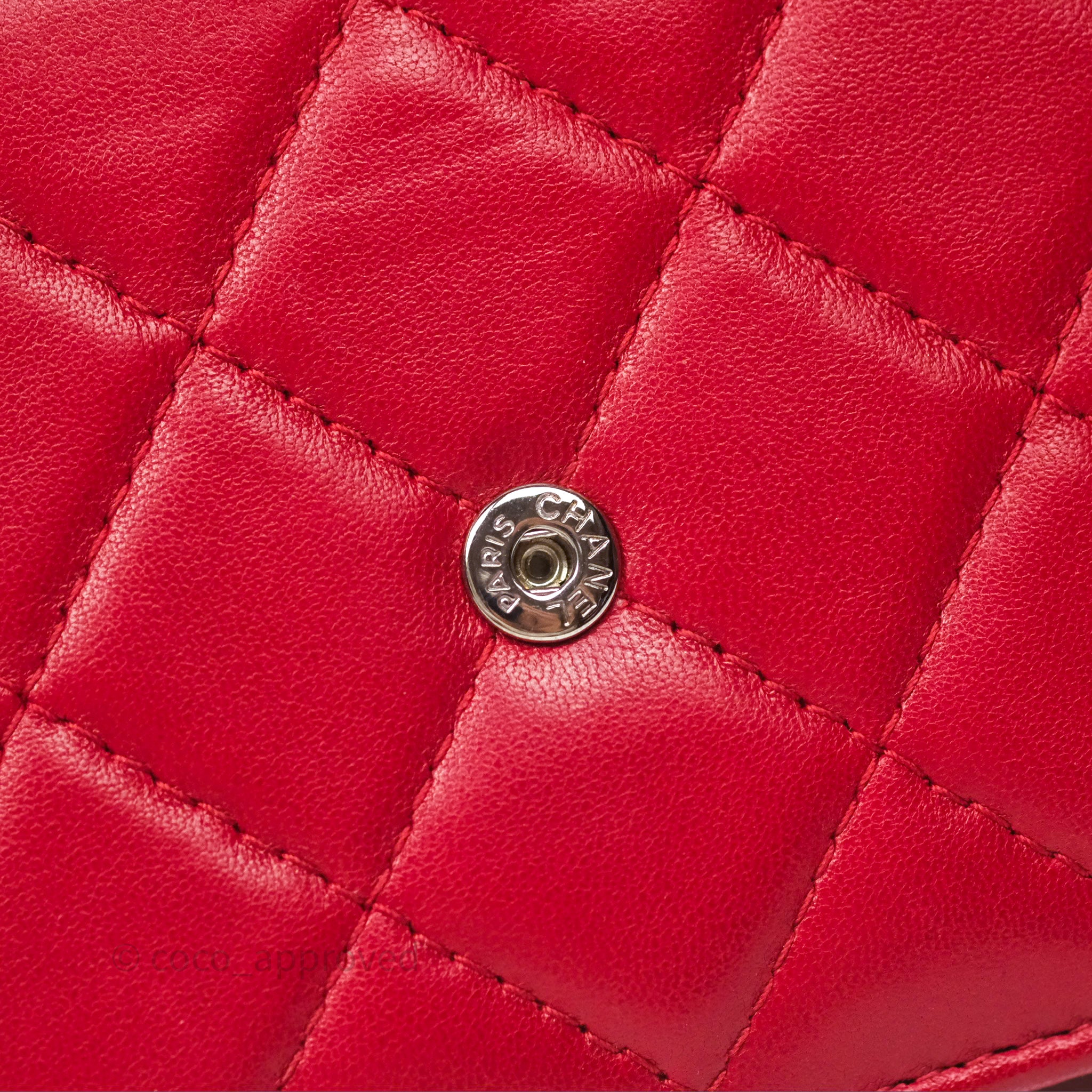 Chanel Boy Wallet on Chain WOC Red Lambskin Ruthenium Hardware - Luxury Crossbody Bag for Women, Perfect for Parties, Date Nights & Evening Events