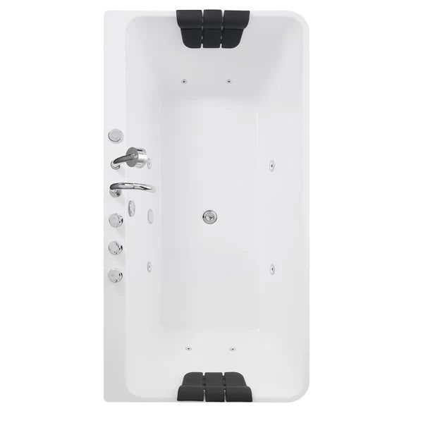 Empava 67 Inch Freestanding Hydromassage Jetted Bathtub with Air Jets - 67AIS03 - Luxury Soaking Tub for Spa Relaxation at Home