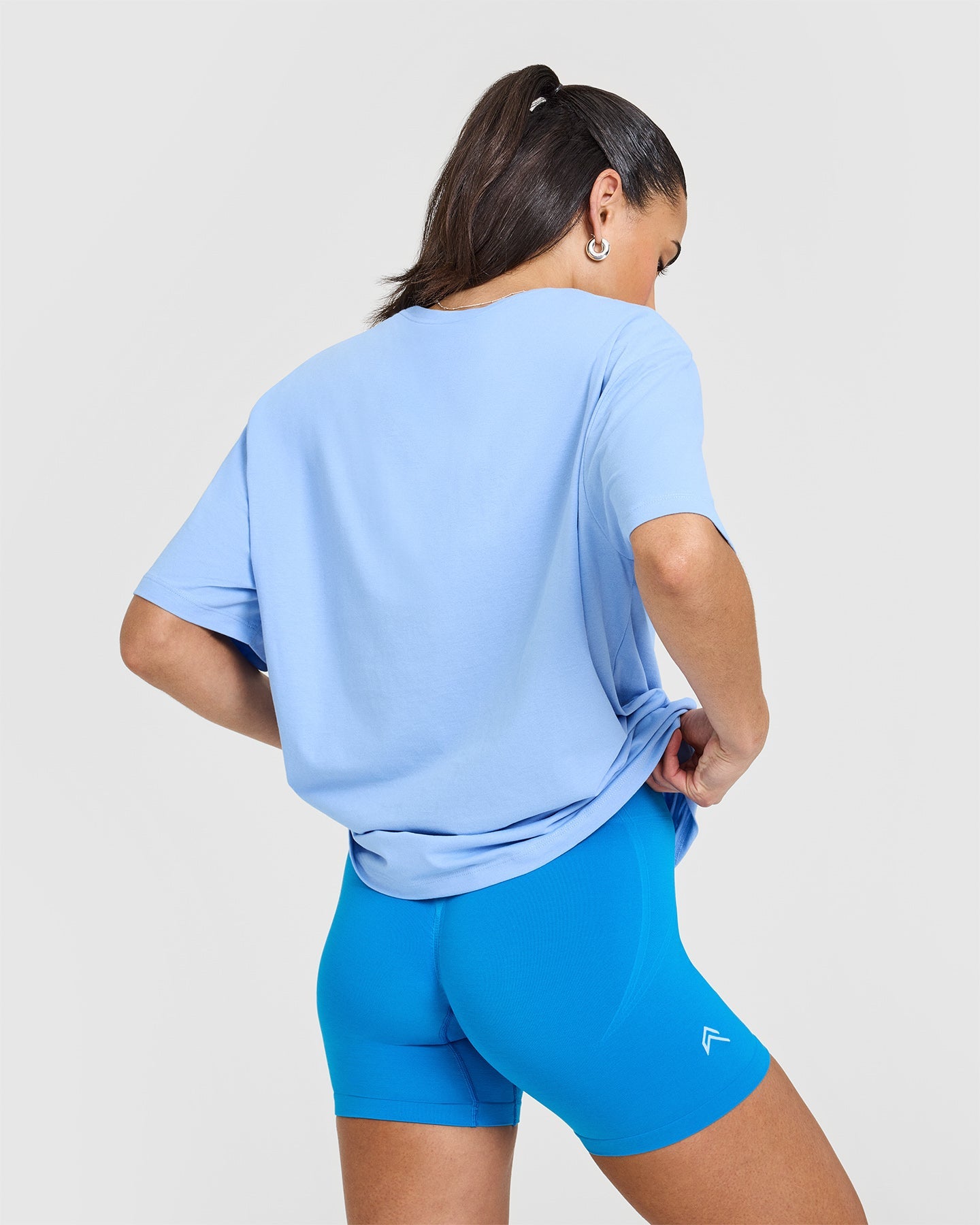 Classic Oversized Lightweight T-Shirt for Women | Soft Powder Blue Cotton Tee | Casual Loungewear, Streetwear & Summer Outfits