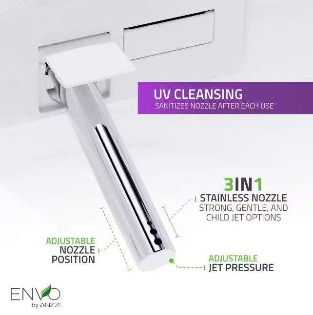 Anzzi TL ST950WIFI WH Envo Echo Smart Bidet Toilet - 1.28 GPF Elongated Bowl with Voice & WiFi Control - Modern Touchless Flushing for Hygienic Bathroom Experience - Perfect for Smart Homes and Luxury Bathrooms
