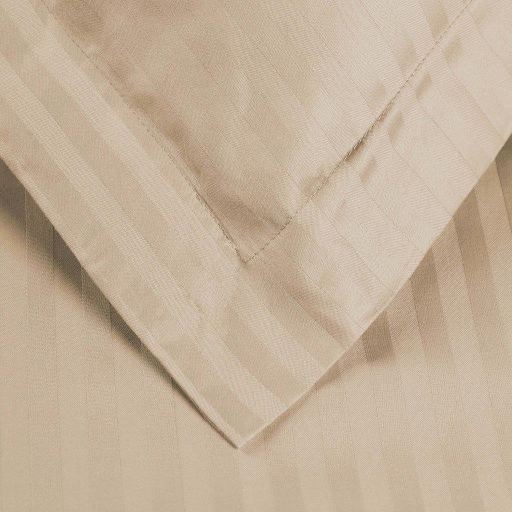 Luxury Egyptian Cotton 600 Thread Count Duvet Cover Set - Queen Size, Striped Design for Bedroom Decor | Soft & Breathable Bedding Set for Hotels, Guest Rooms & Master Bedrooms
