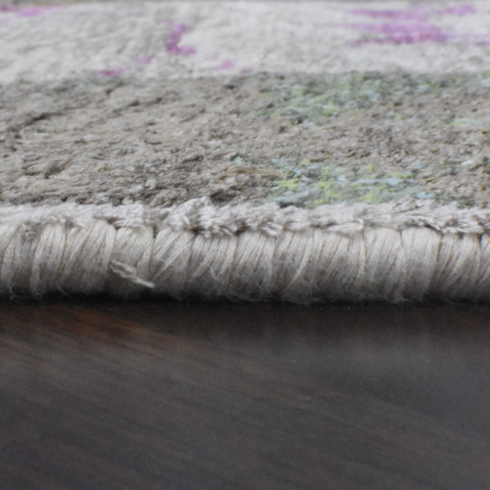 Hand Knotted Hypnotic Design Area Rug - Boho Chic Home Decor for Living Room, Bedroom & Office