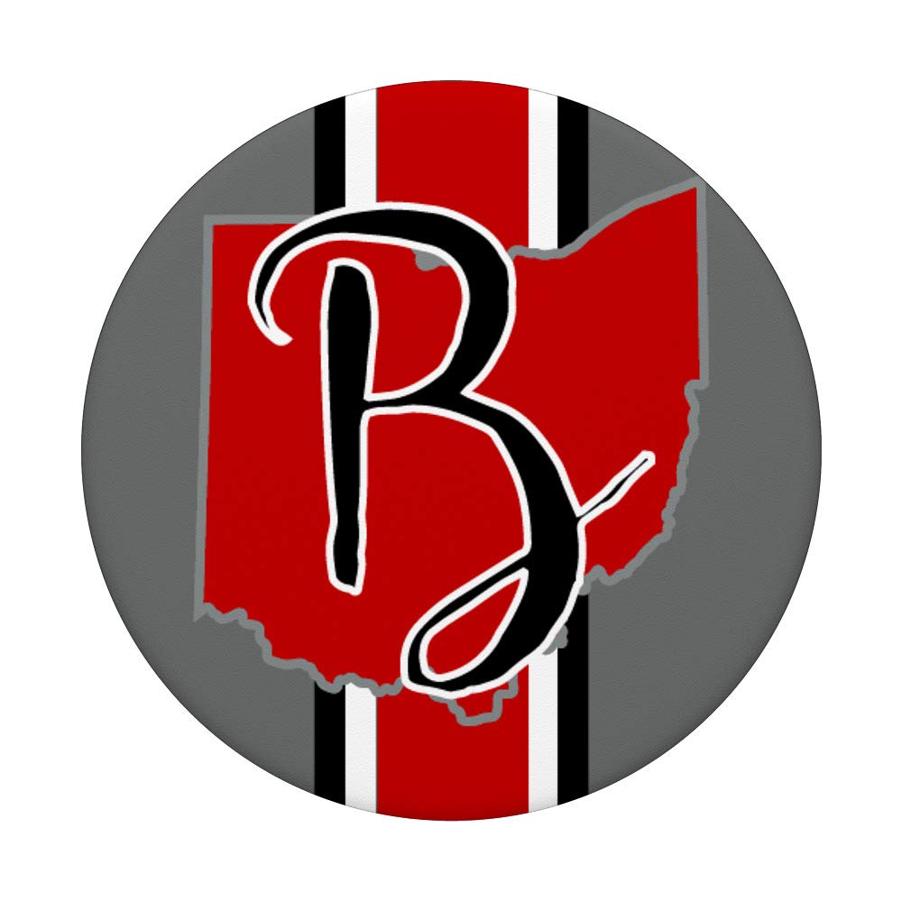 State of Ohio Letter B Stripe PopSocket PopGrip: Swappable Phone & Tablet Grip for Secure Hold and Stylish Customization, Perfect for Travel, Work, and Everyday Use