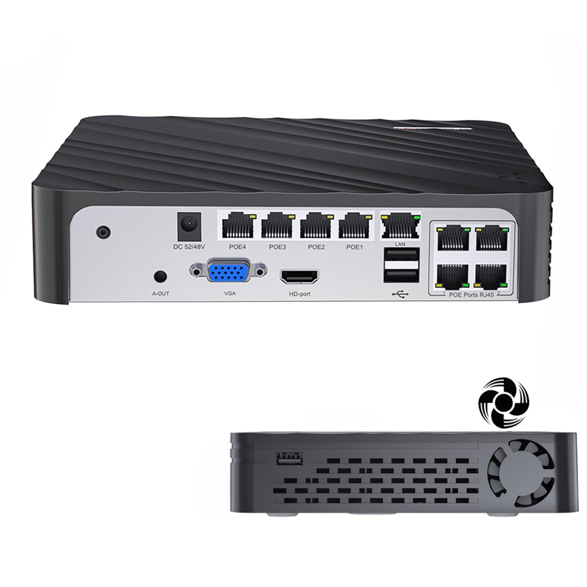 8CH 4K PoE NVR for Security Camera System - Support 4K/5MP/4MP IP Cameras, H.265 Compression, Face & Vehicle Detection (Black) - Ideal for Home & Business Surveillance