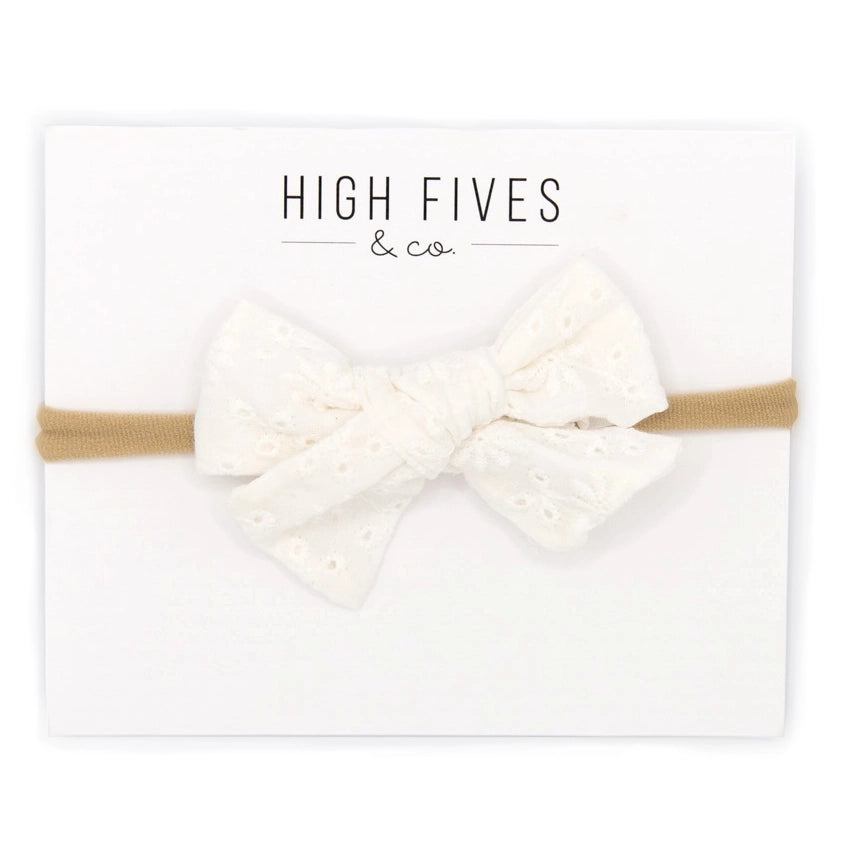 Elegant Eyelet Bow Nylon Headband for Women - Fashion Hair Accessories for Daily Wear, Parties and Special Occasions