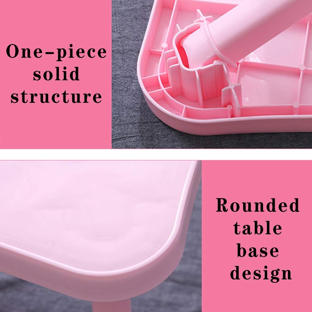 Pink Home Office Desk - Small Foldable Computer Desk for Bedroom & Study