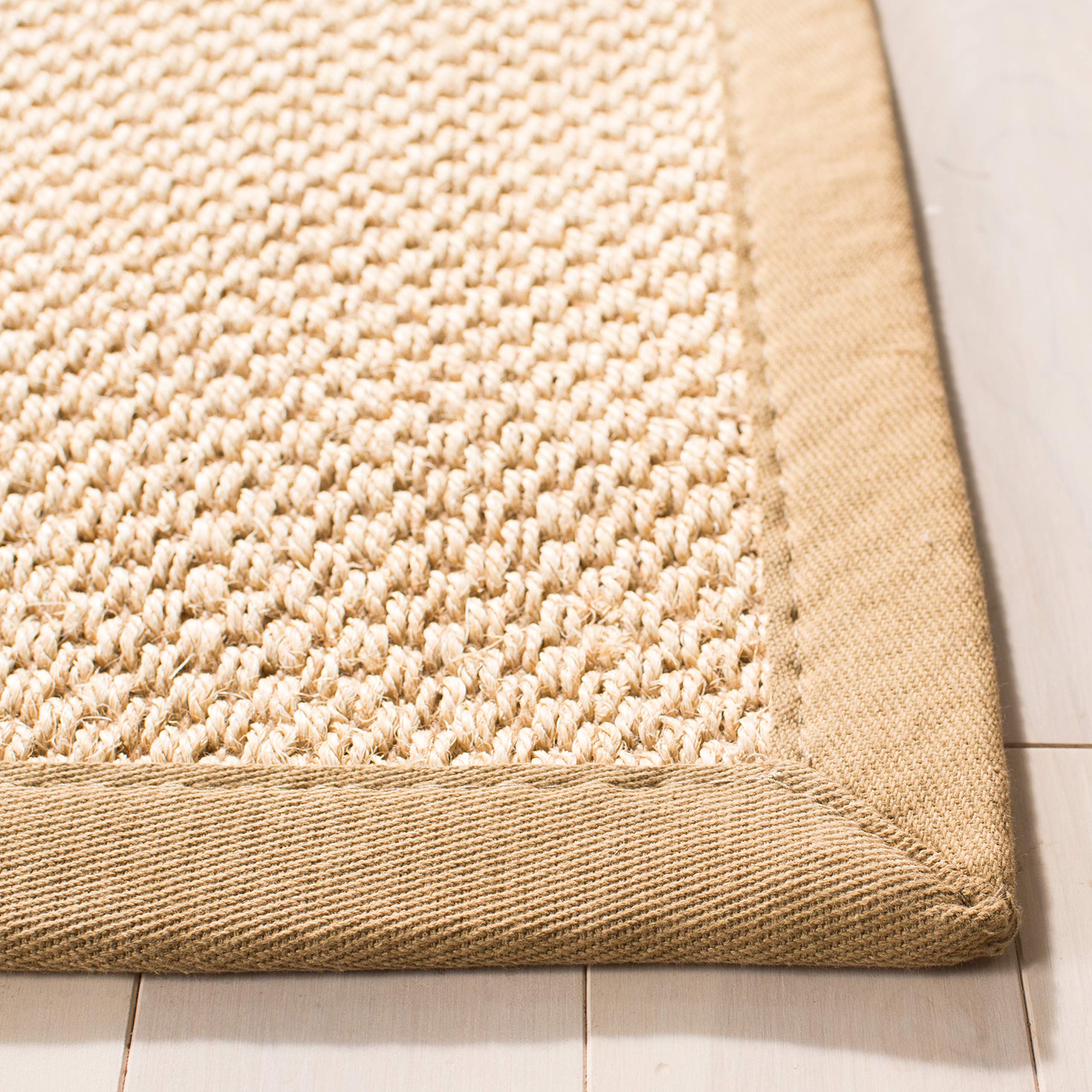 SAFAVIEH Natural Fiber Collection 5' x 8' Area Rug - Maize & Linen Sisal Border Design, Easy Care & Durable for High Traffic - Perfect for Living Room, Bedroom, Office & Entryway (NF141B)