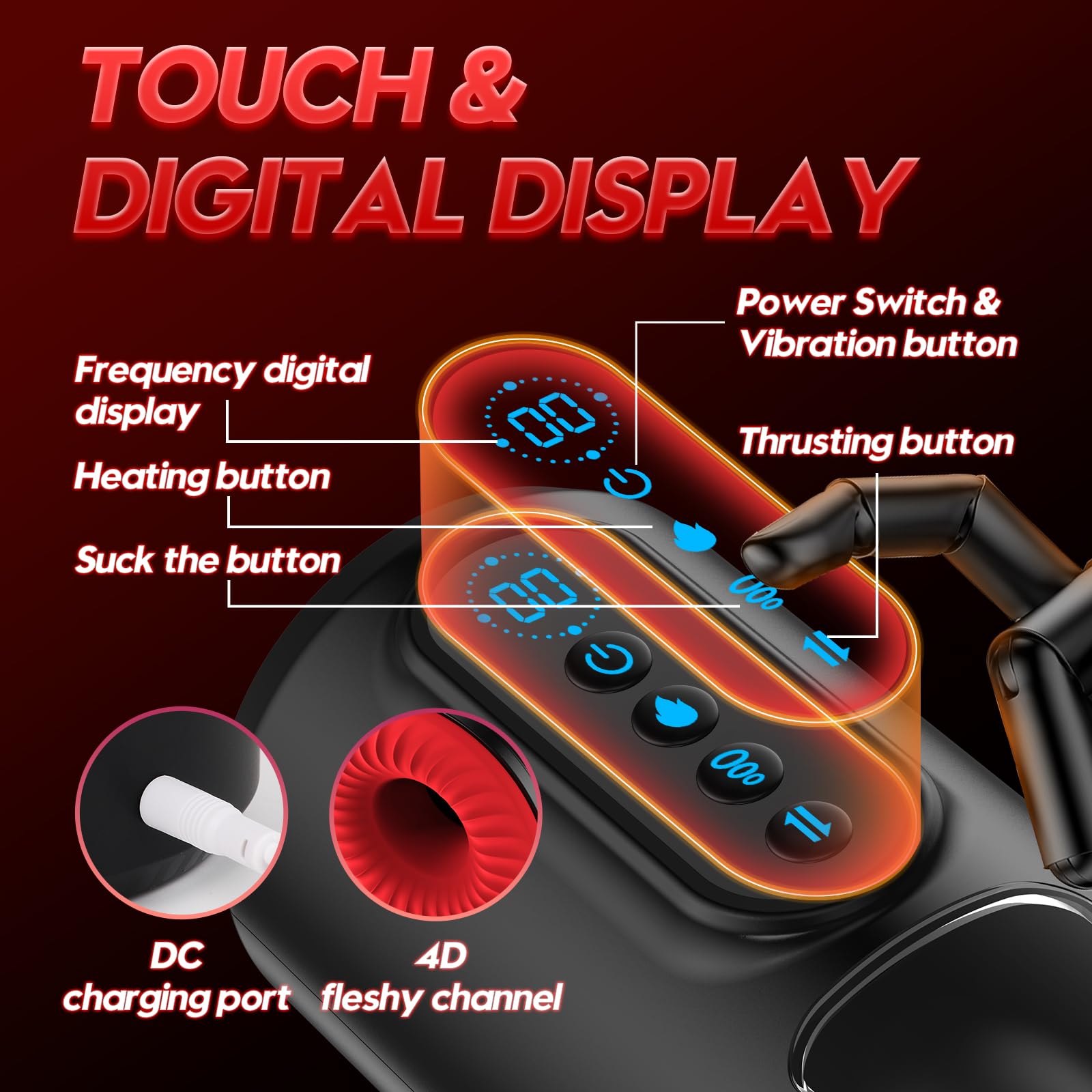 Automatic Male Masturbator - 9 Suction & Thrusting Modes with Heating & Vibration, LCD Display Adult Sex Toy for Men | Realistic Blowjob Experience, Discreet Pocket Pussy for Solo Pleasure & Stress Relief