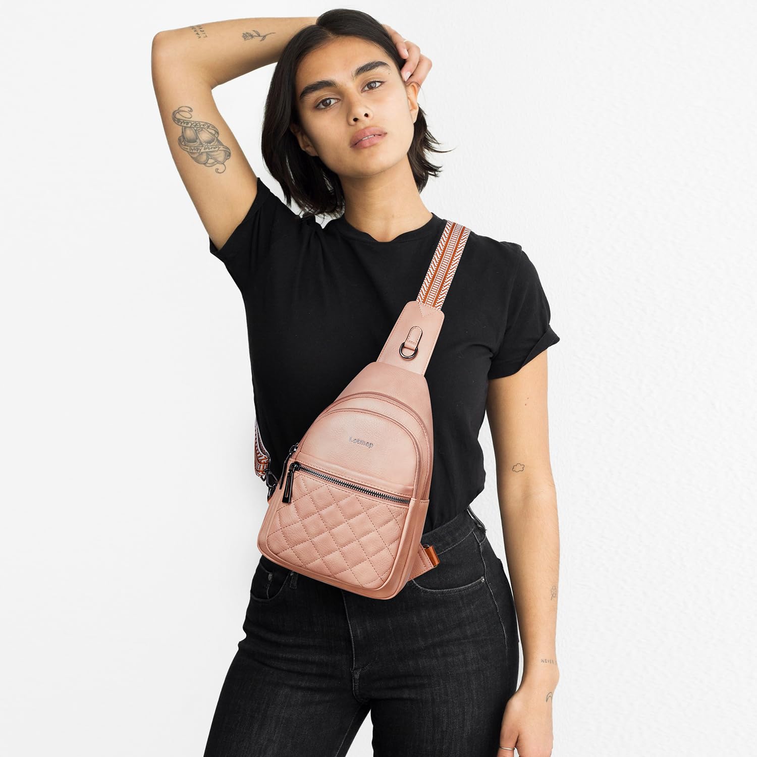 Women's Faux Leather Sling Bag - Crossbody Fanny Pack for Travel & Daily Use