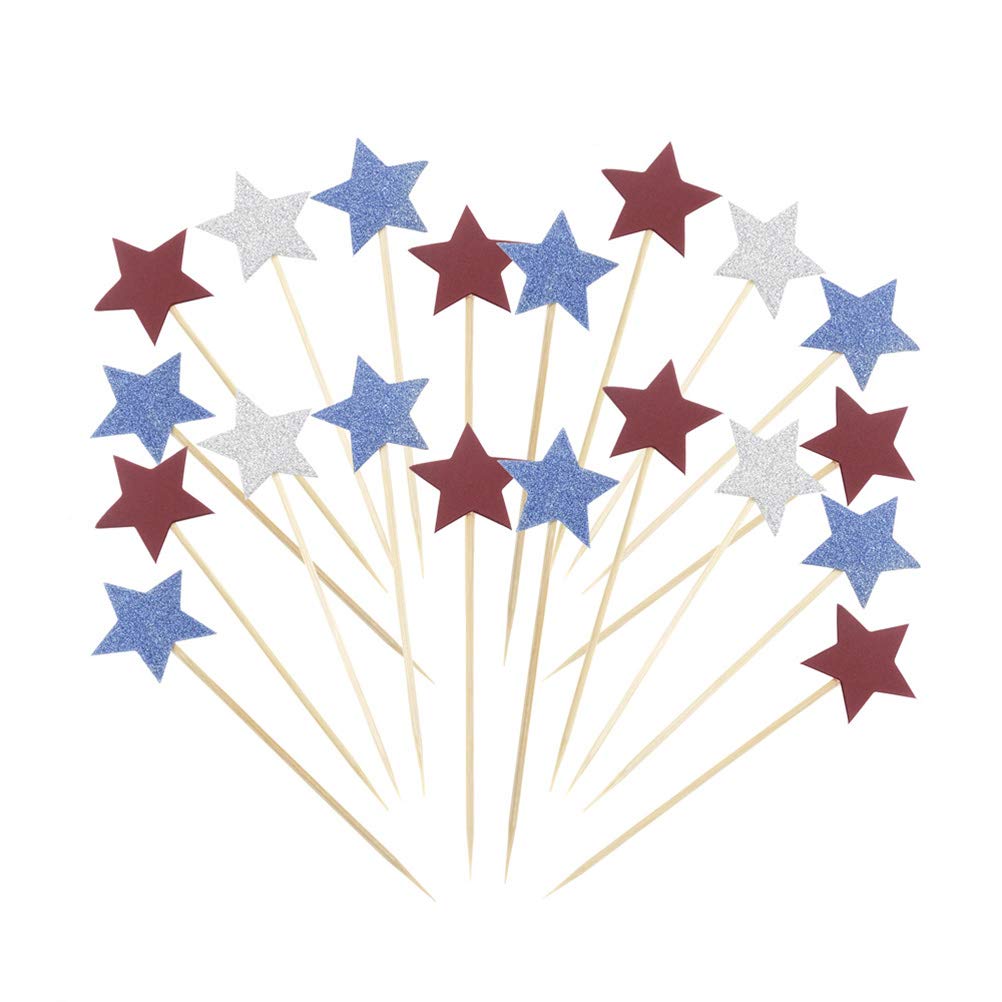 100pcs Star-Shaped Glitter Cupcake Toppers for Baby Birthday Party, Baby Shower, Wedding, and Holiday Celebrations - Edible Cake Decorations for Desserts and Baking