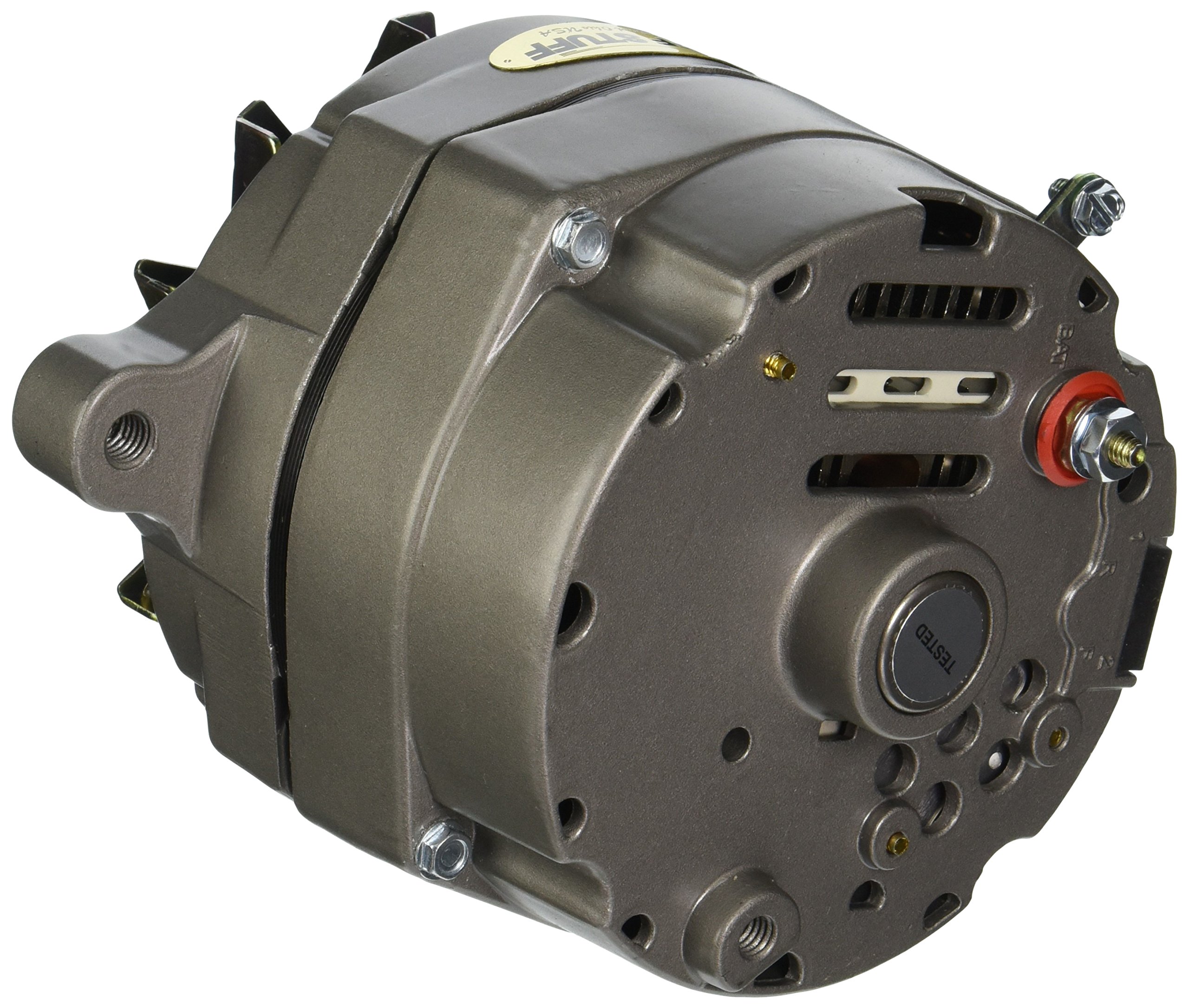 Tuff Stuff 100 Amp 12V 1-Wire Alternator with Single V-Belt Pulley - Aluminum Case - Compatible with Ford Vehicles - Ideal for Classic Cars, Hot Rods & Off-Road Trucks