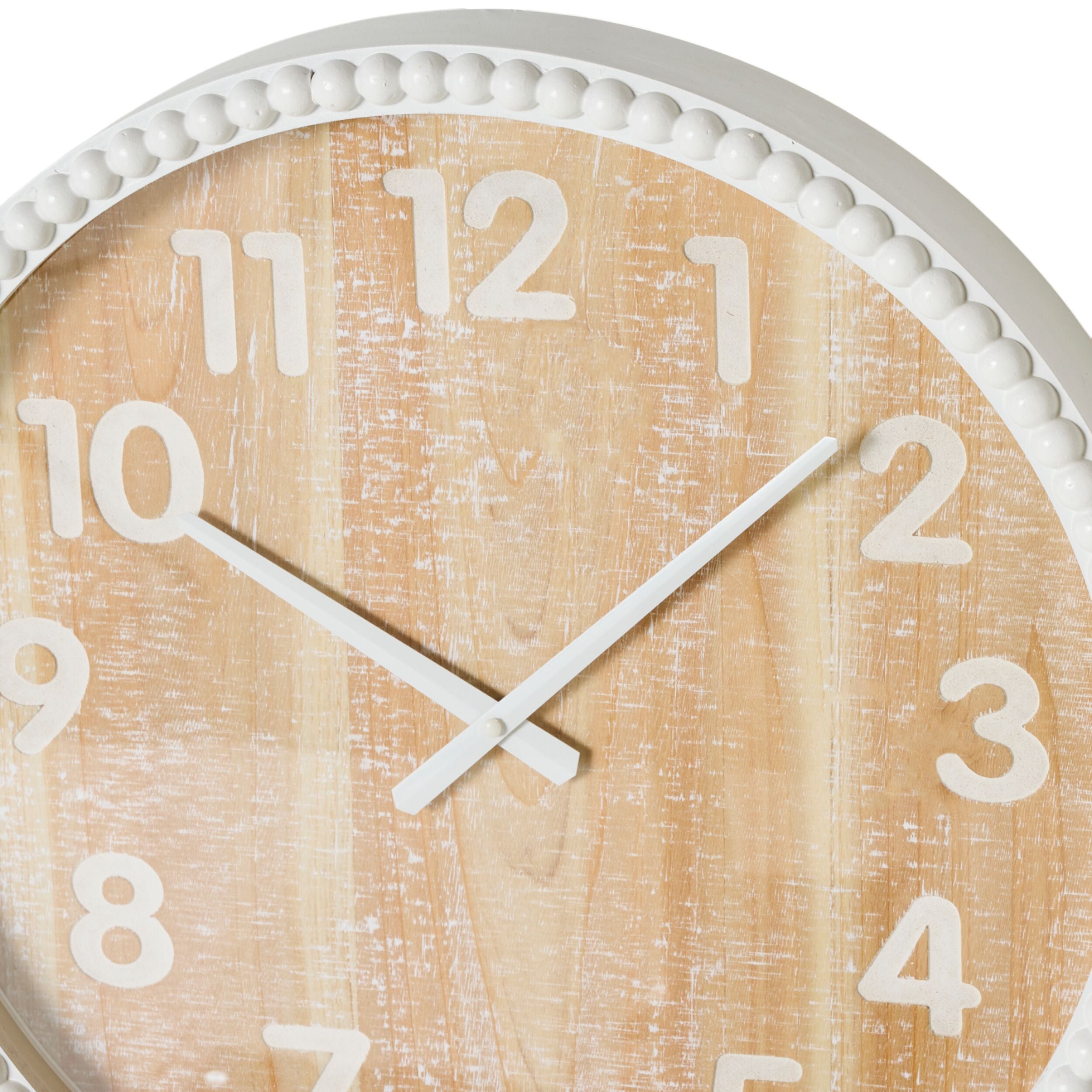 Stylish Bobble Wall Clock - White 50x50x6.5cm - Perfect for Living Room, Bedroom & Office Decor