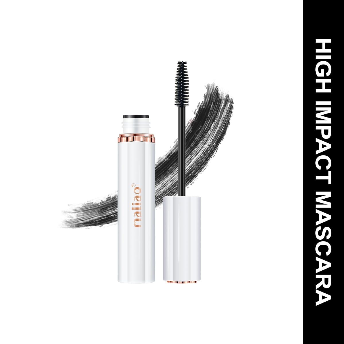 Maliao High Impact 24-Hour Waterproof Mascara - Volumizing & Lengthening for Dramatic Lashes | Perfect for Weddings, Swimming & All-Day Wear