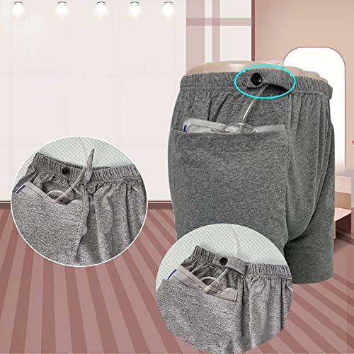 Nephrostomy Bag Shorts with Catheter Leg Bag Holder - Ostomy Support Underwear for Drainage Bag Care | Comfortable Medical Clothing for Daily Use & Post-Surgery Recovery