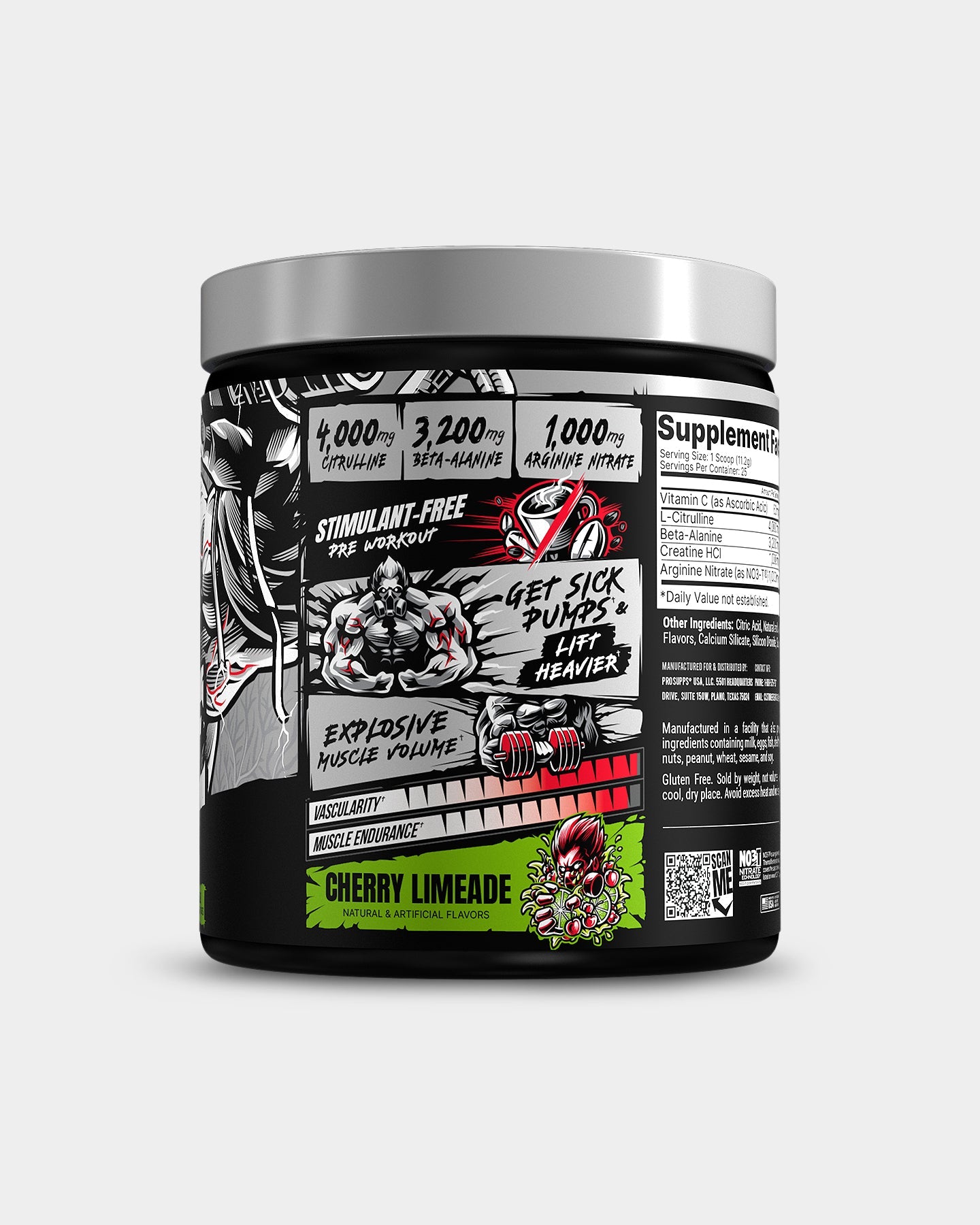 Pro Supps HYDE Max Pump Stim Free Pre Workout Powder - Nitric Oxide Booster for Muscle Pumps & Performance - Ideal for Gym, Bodybuilding & Fitness Training