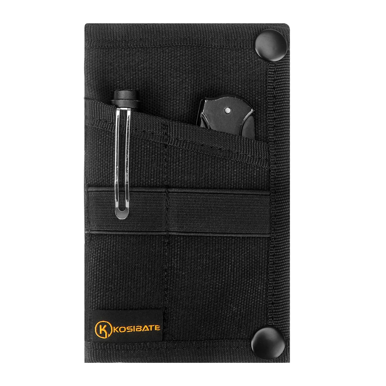 Kosibate EDC Pouch - Compact Tactical Organizer for Knife, Flashlight, Pen & Cards - Slim Pocket Carry Pouch for Men - Perfect for Outdoor, Hiking, Camping & Everyday Essentials (Black)