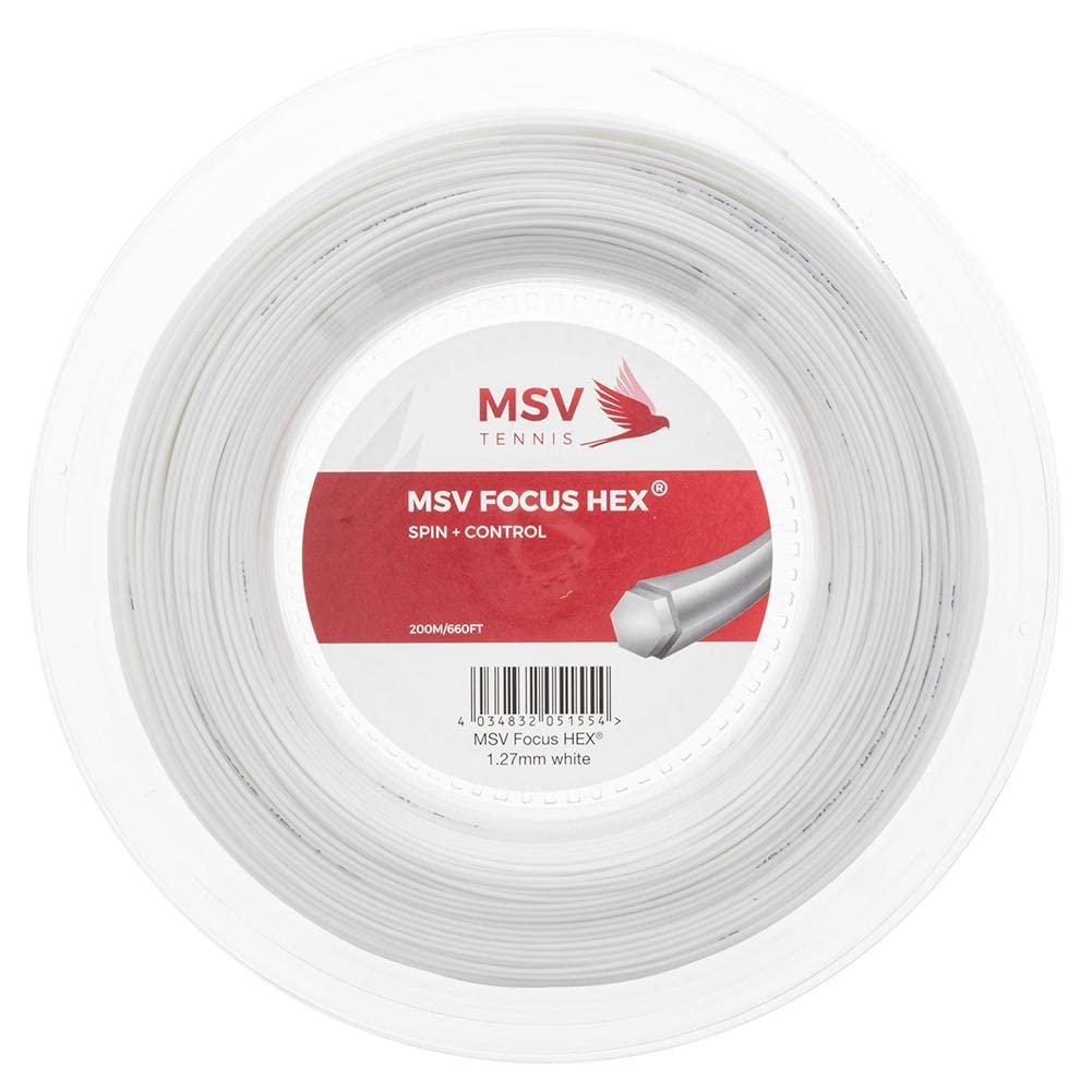 MSV String Reel Focus-HEX Tennis String | High-Performance Polyester String for Tennis Rackets | Perfect for Competitive Play and Advanced Players