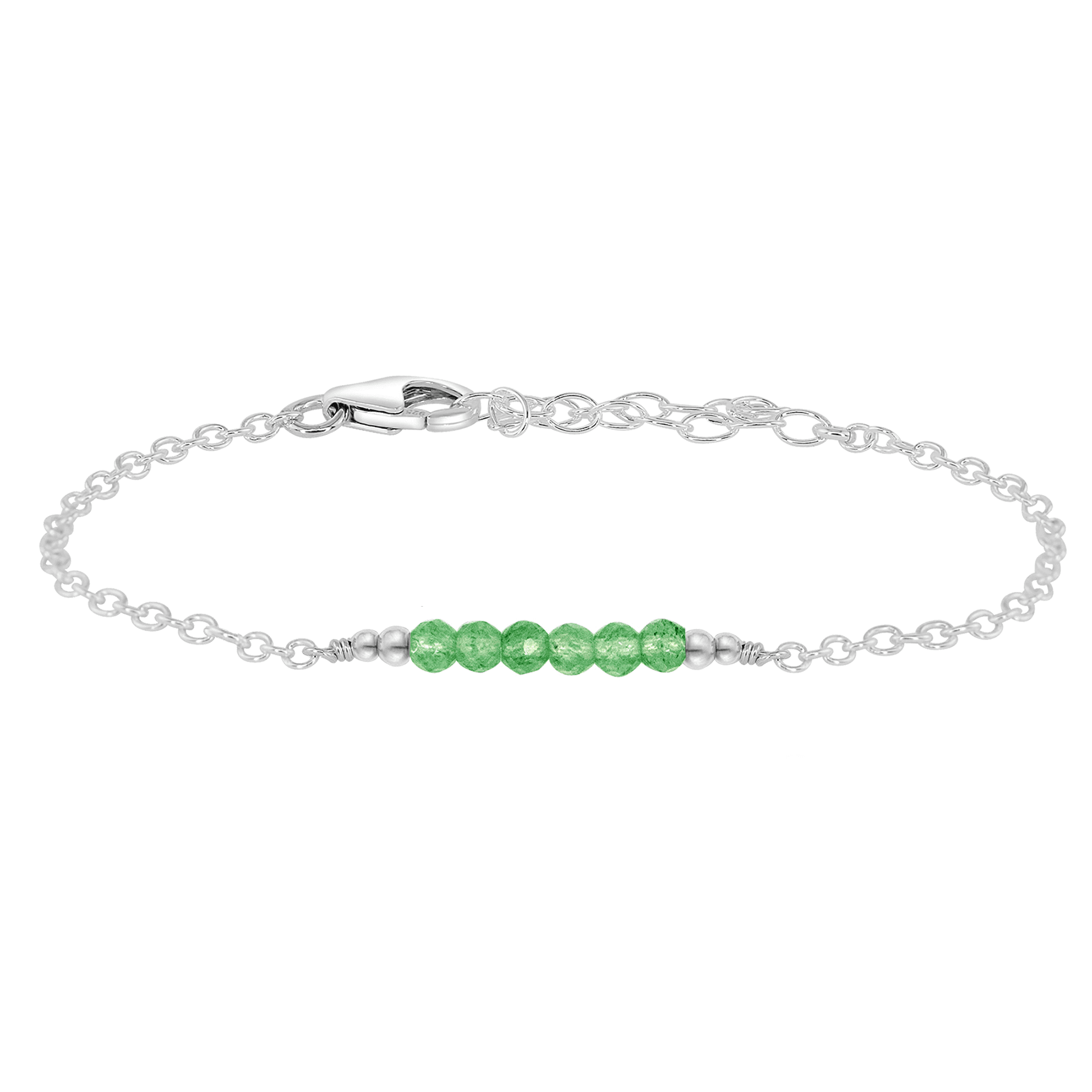Sparkling Green Aventurine Gemstone Faceted Bead Bar Bracelet for Women - Handmade Healing Crystal Jewelry for Meditation, Yoga & Positive Energy (Gift Idea)