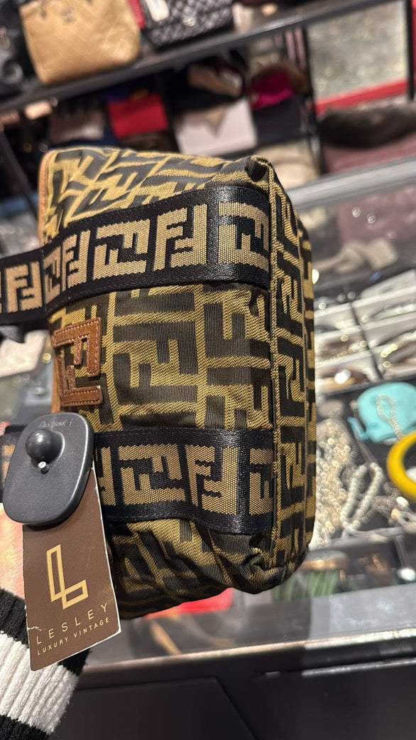 Fendi Zucca Marrone Leather Shoulder Bag - Luxury Designer Handbag for Women - Perfect for Work, Travel & Evening Events