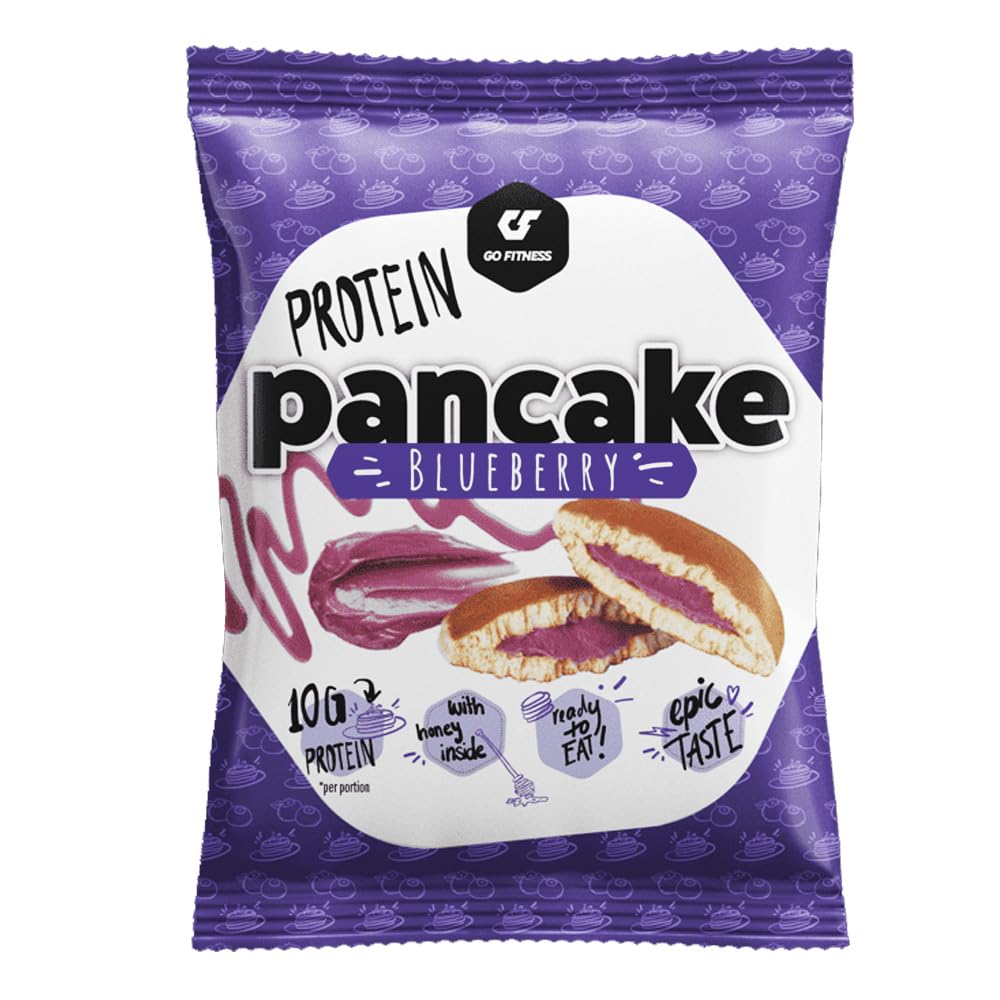 GO FITNESS Blueberry Pancake Protein Powder - 50g High Protein Supplement for Muscle Recovery & Weight Loss - Perfect for Post-Workout, Breakfast Smoothies & Healthy Snacks