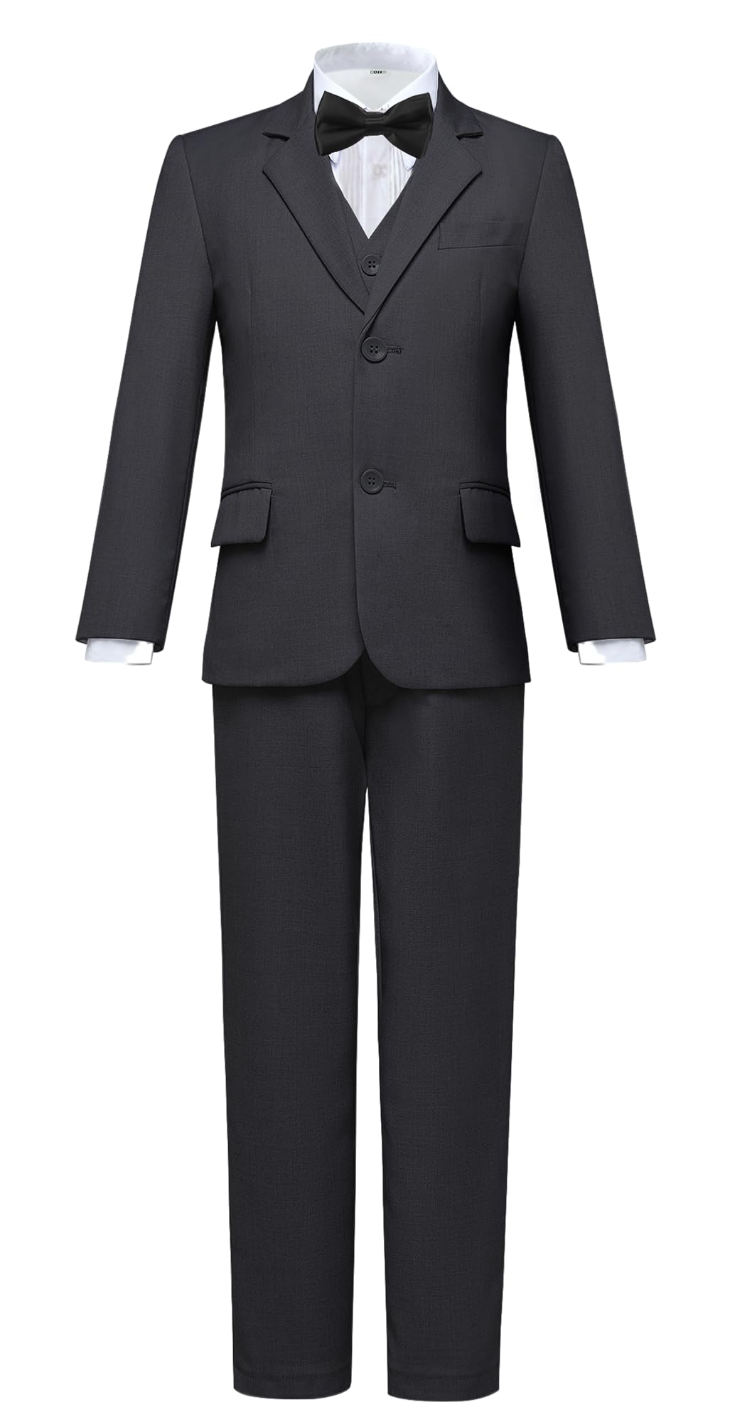 Boys 5-Piece Slim Fit Suit Set - Blazer & Pants in Black & Blue | Formal Wedding Outfit for Kids | Perfect for Weddings, Parties & Special Occasions