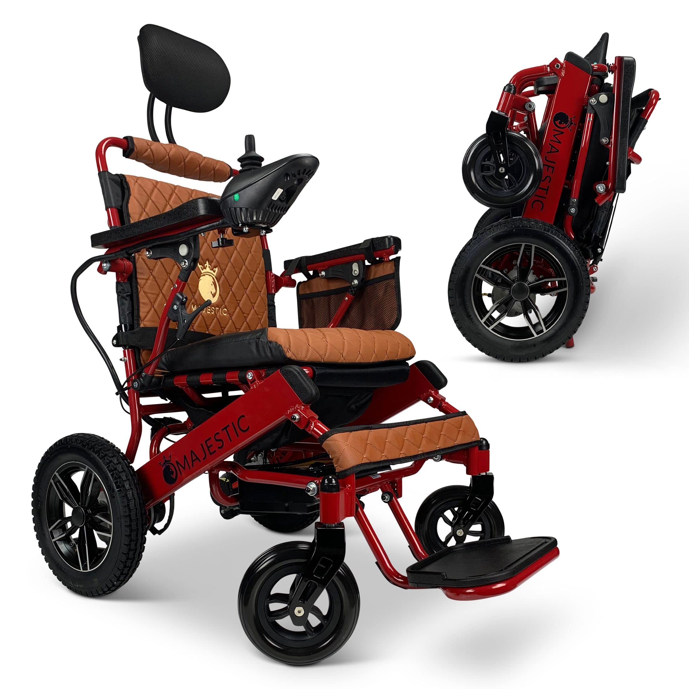 Ultra Lightweight Reclining Electric Power Wheelchair for Adults & Seniors - 500W Motor Heavy Duty Mobility Scooter - Portable Travel Wheelchair with 17.5