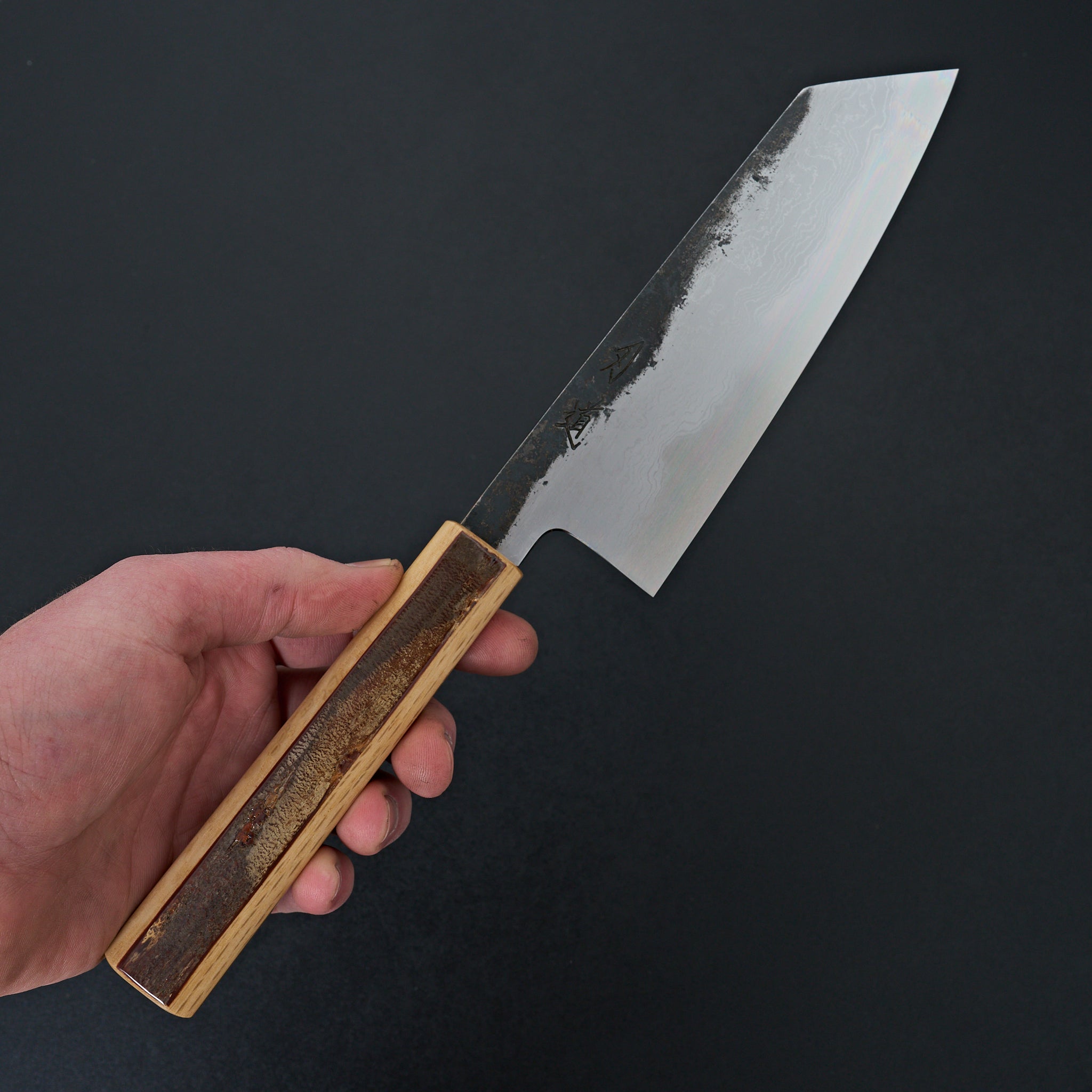 Premium HADO Sumi Blue #1 Damascus Bunka Knife 180mm - Handcrafted Japanese Kitchen Knife with Cherry Wood Handle - Perfect for Slicing, Dicing & Precision Cutting in Professional & Home Kitchens
