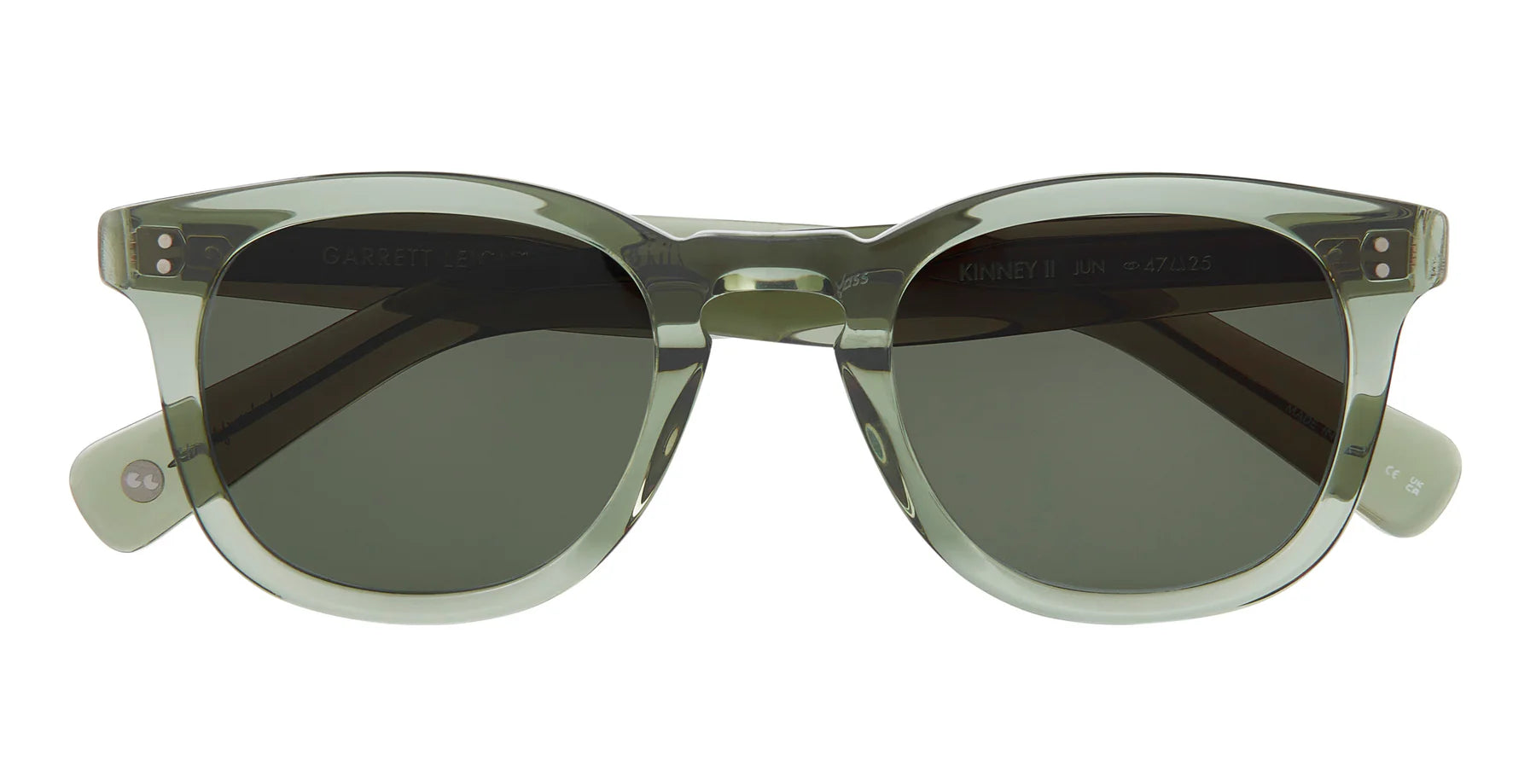 Garrett Leight Kinney II 2158 Juniper G15 Sunglasses - Classic Retro Style for Men & Women - Perfect for Outdoor Activities, Beach, Driving & Fashion Accessories