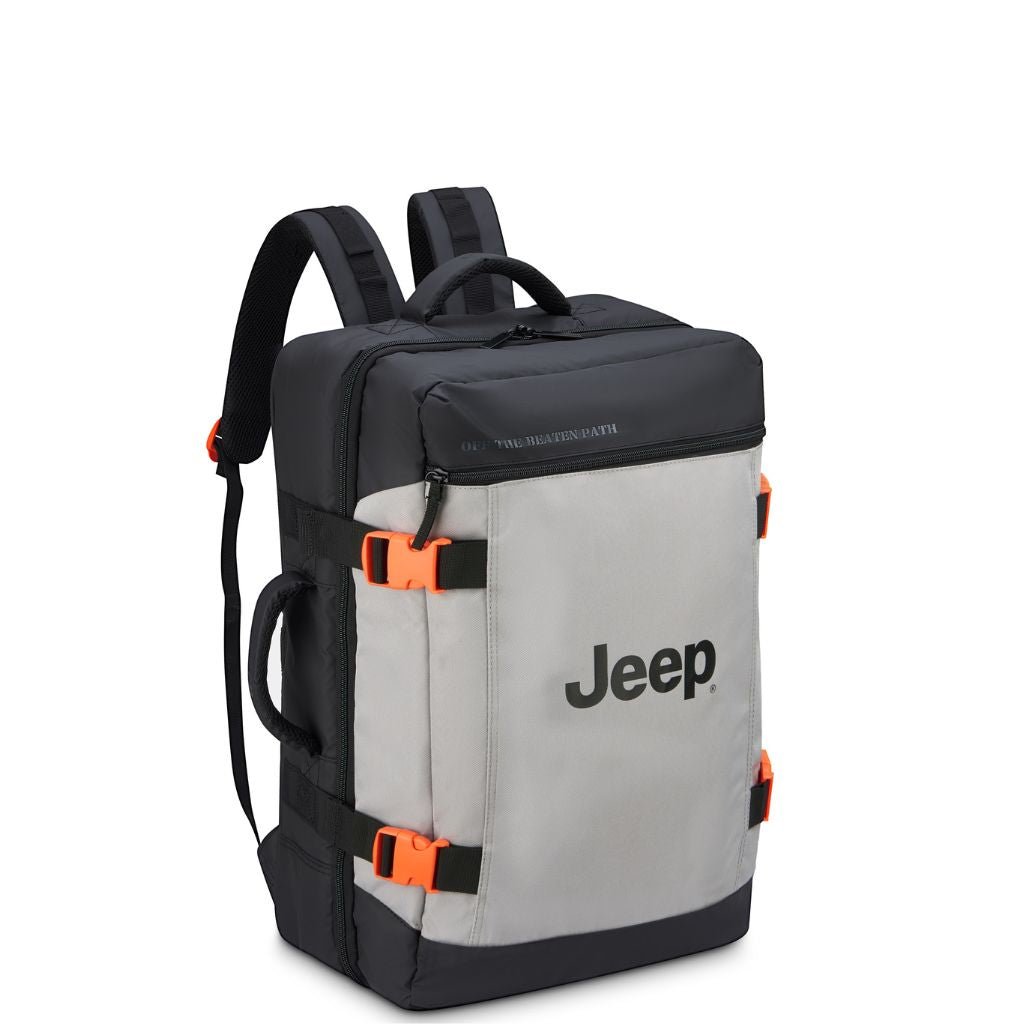 Jeep Carry On Lightweight Travel Backpack - Water-Resistant Grey Drizzle Hiking Backpack for Outdoor Adventures, Commuting & Air Travel