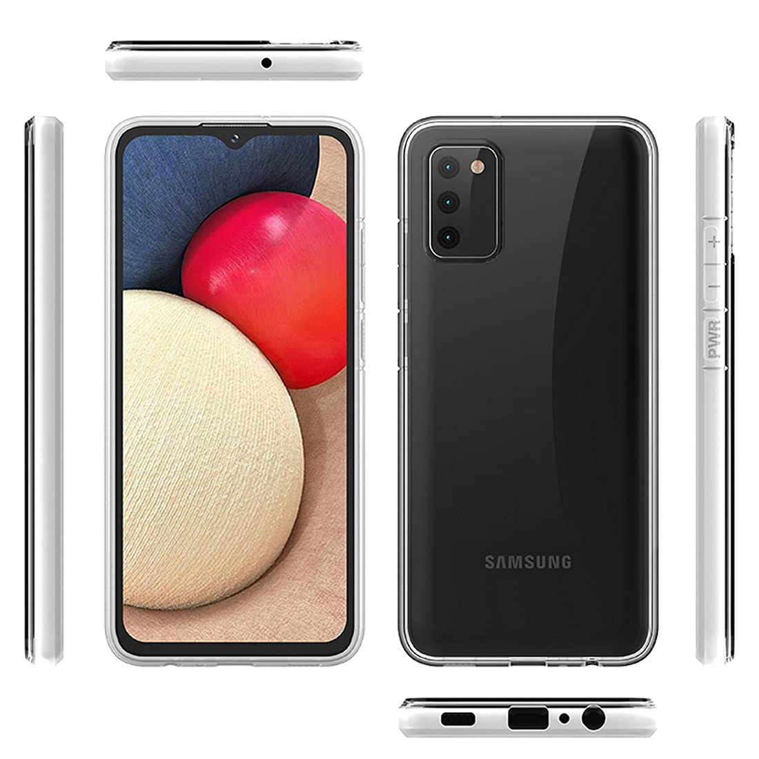 Shockproof Clear TPU Case for Samsung Galaxy A02S - Baseball Design, Durable Protection