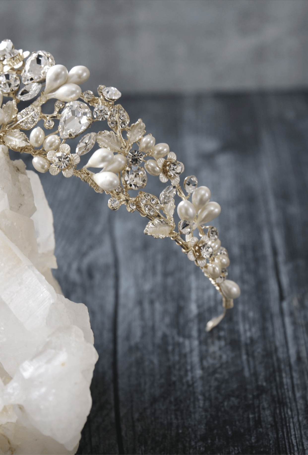 Elegant RANIER Crystal & Freshwater Pearl Bridal Tiara Headpiece - Perfect for Weddings, Prom, Pageants and Special Occasions