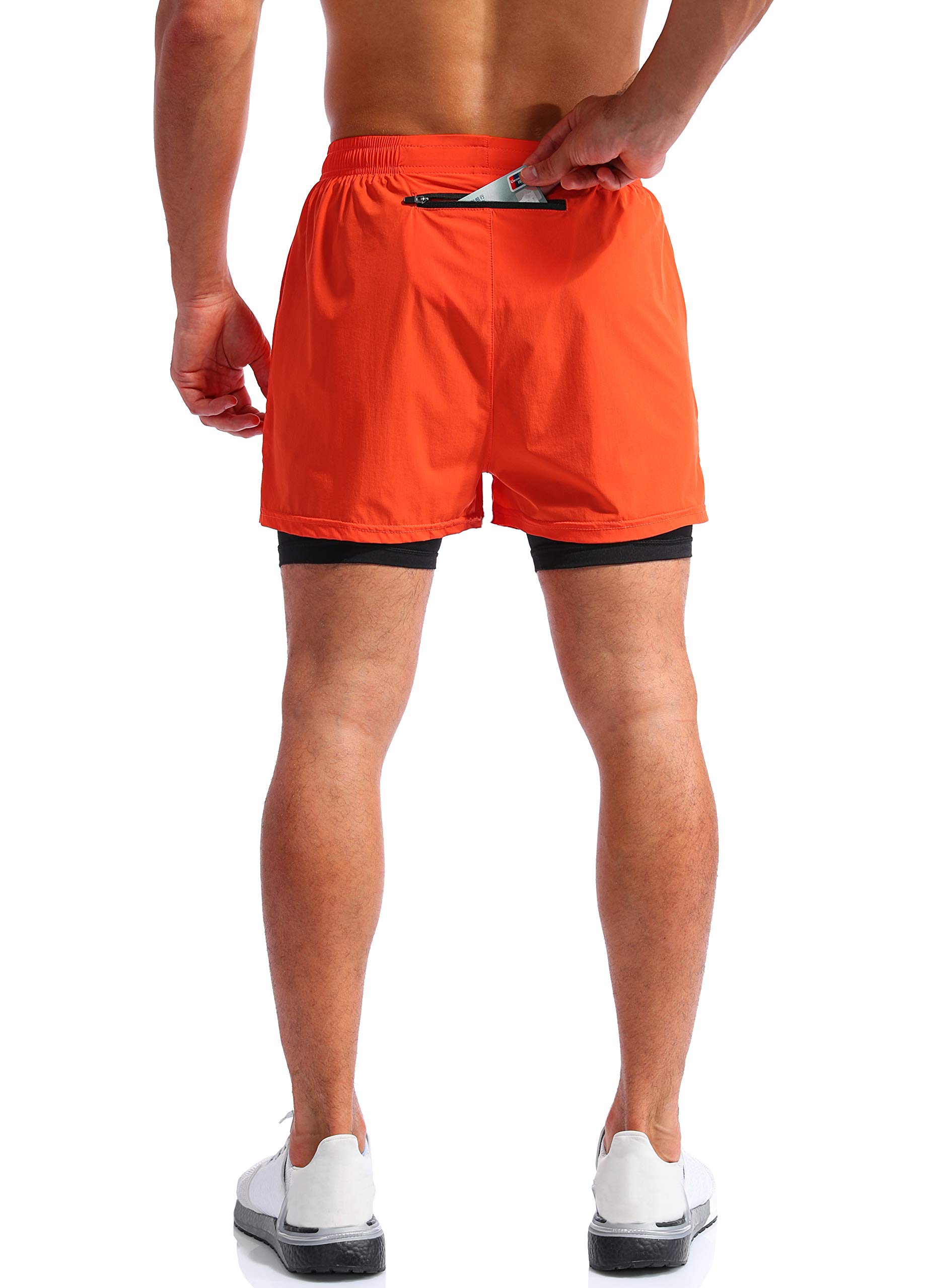 Pudolla Men's 2-in-1 Running Shorts 5