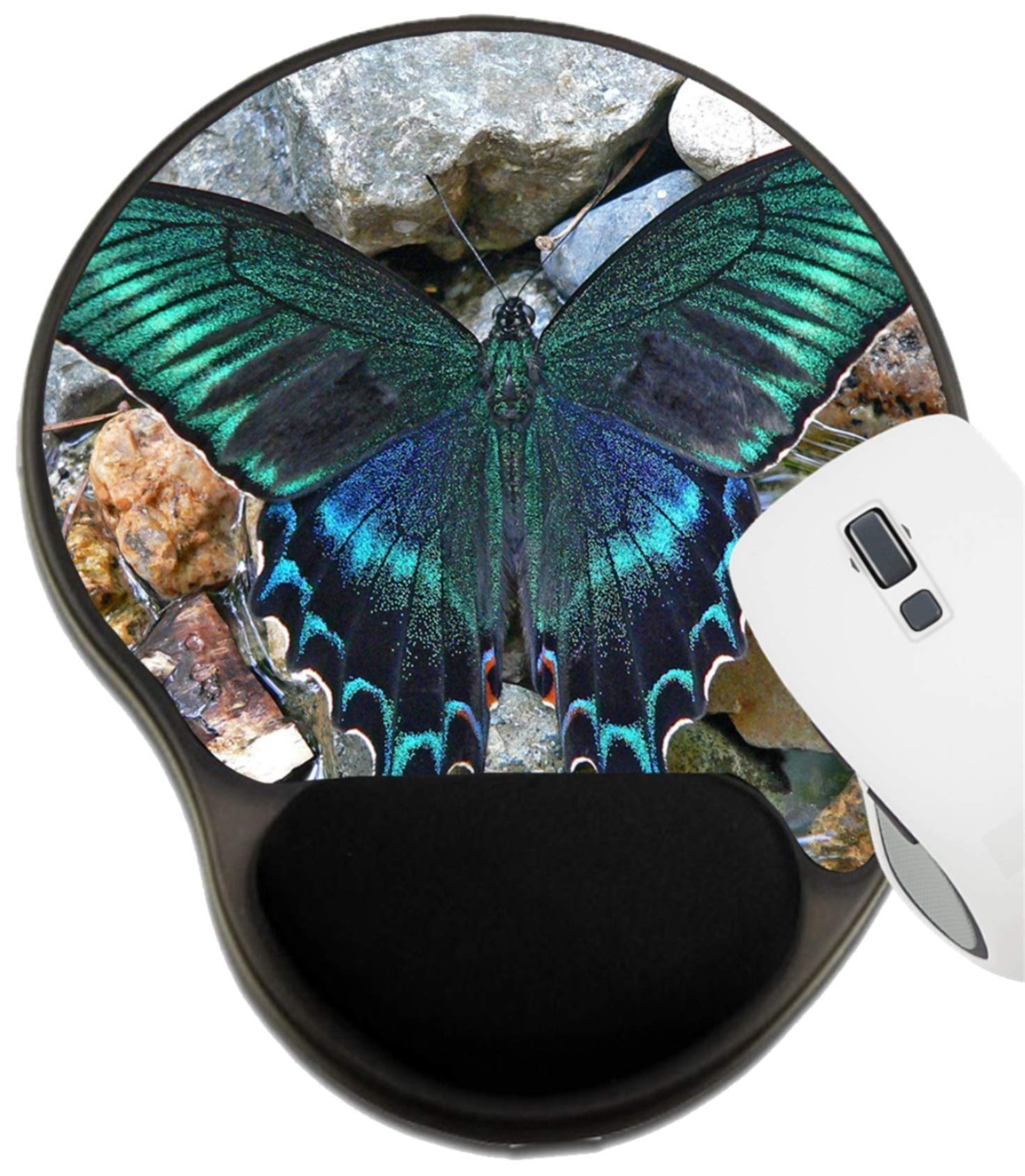 MSD Ergonomic Mouse Pad with Wrist Rest - Large Gaming Mouse Mat Featuring Rare Russian Far East Butterfly Design (Papilio maackii) for Office & Computer Work - Perfect for Gamers, Programmers & Long Work Sessions