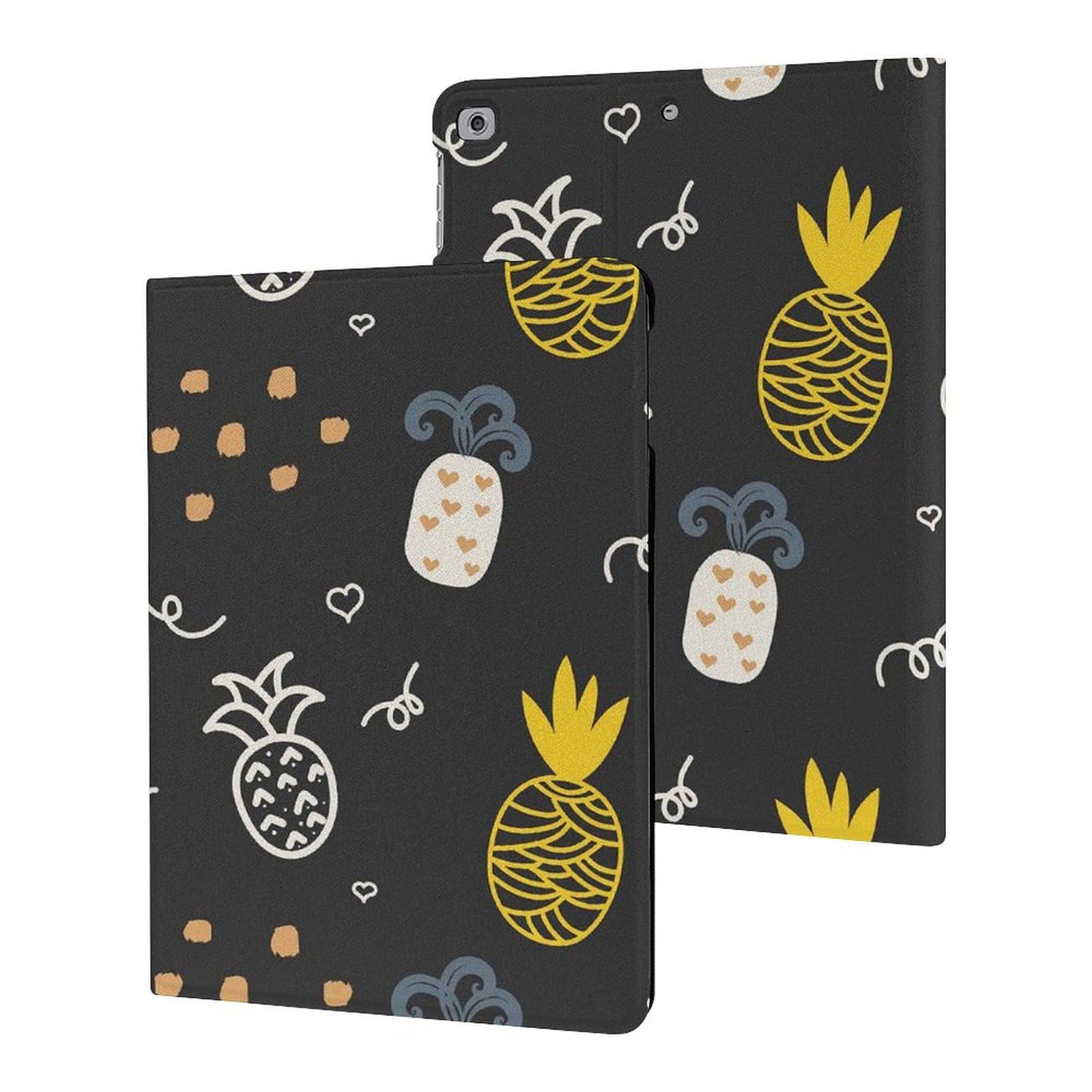 Pineapple Pattern Slim Shockproof Waterproof Protective Case Cover with Stand for iPad 2017/2018/Air 1/Air 2 (9.7 Inch) - Perfect for Travel, Office & Home Use