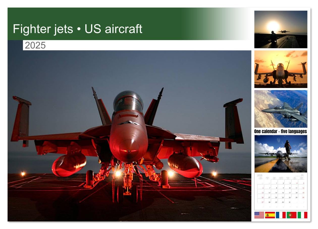 2025 Fighter Jets Wall Calendar - 14 Month US Military Aircraft Calendar 11.7x16.5 Inches | Large Aviation Lovers Planner | Perfect for Home, Office & Gift for Aviation Enthusiasts