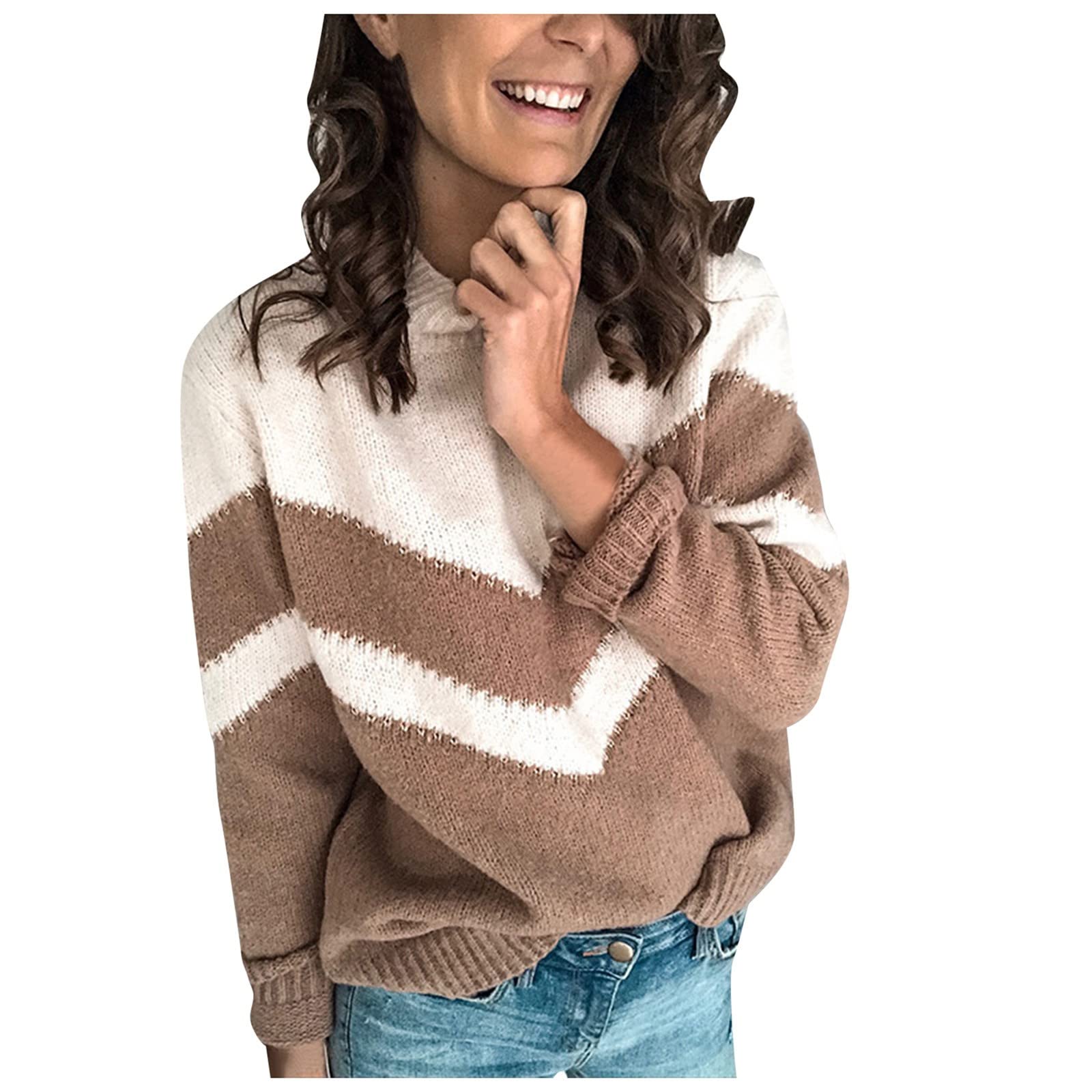 Aniywn Women's Lightweight Striped Turtleneck Sweater - Long Sleeve Button Knit Pullover Jumper Top for Fall Winter | Casual Office Wear & Cozy Layering Outfits